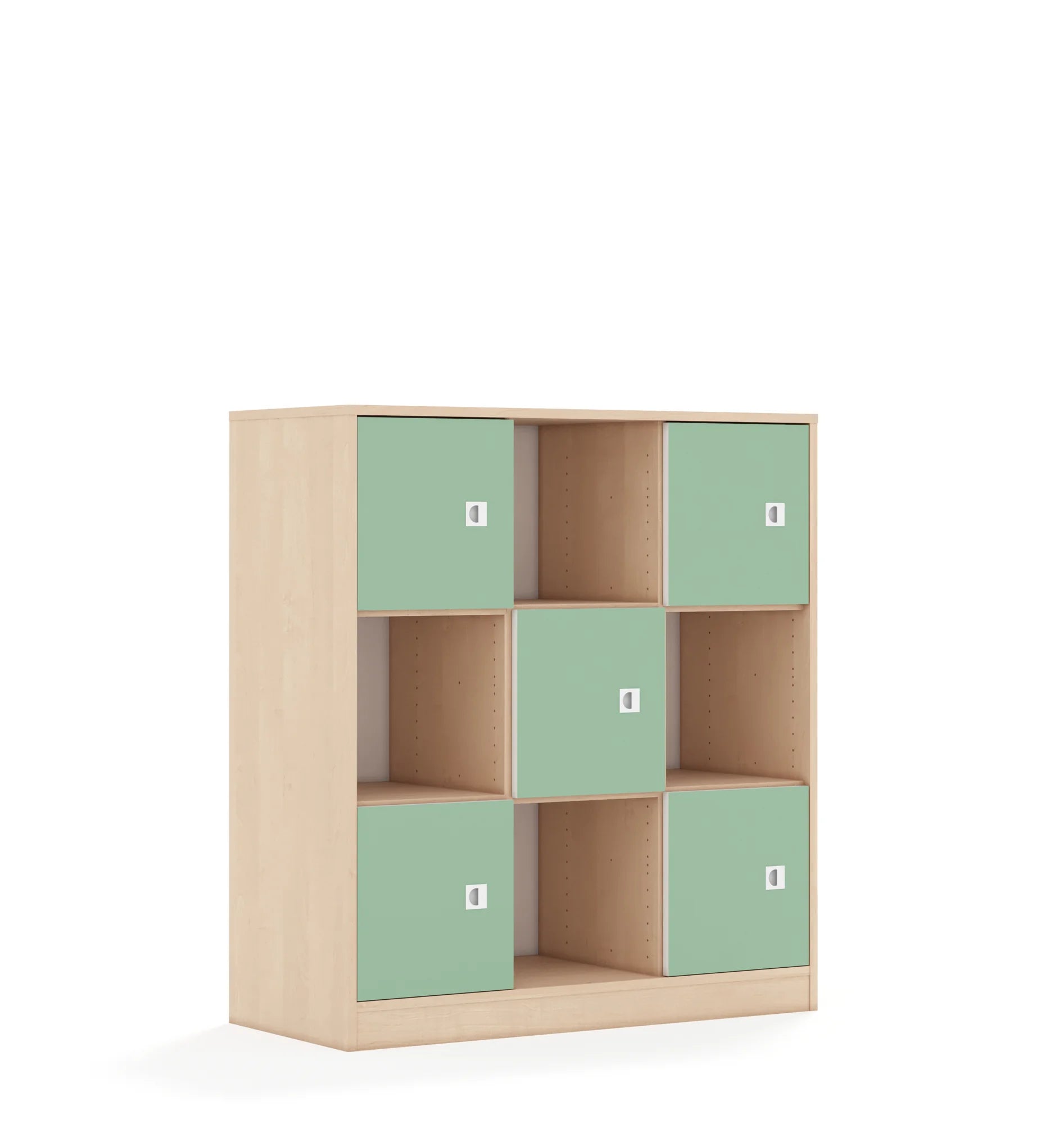 Regał BLOX 110 3PP 5F1 1049x466x1165 – brzoza / pastelowy zielony