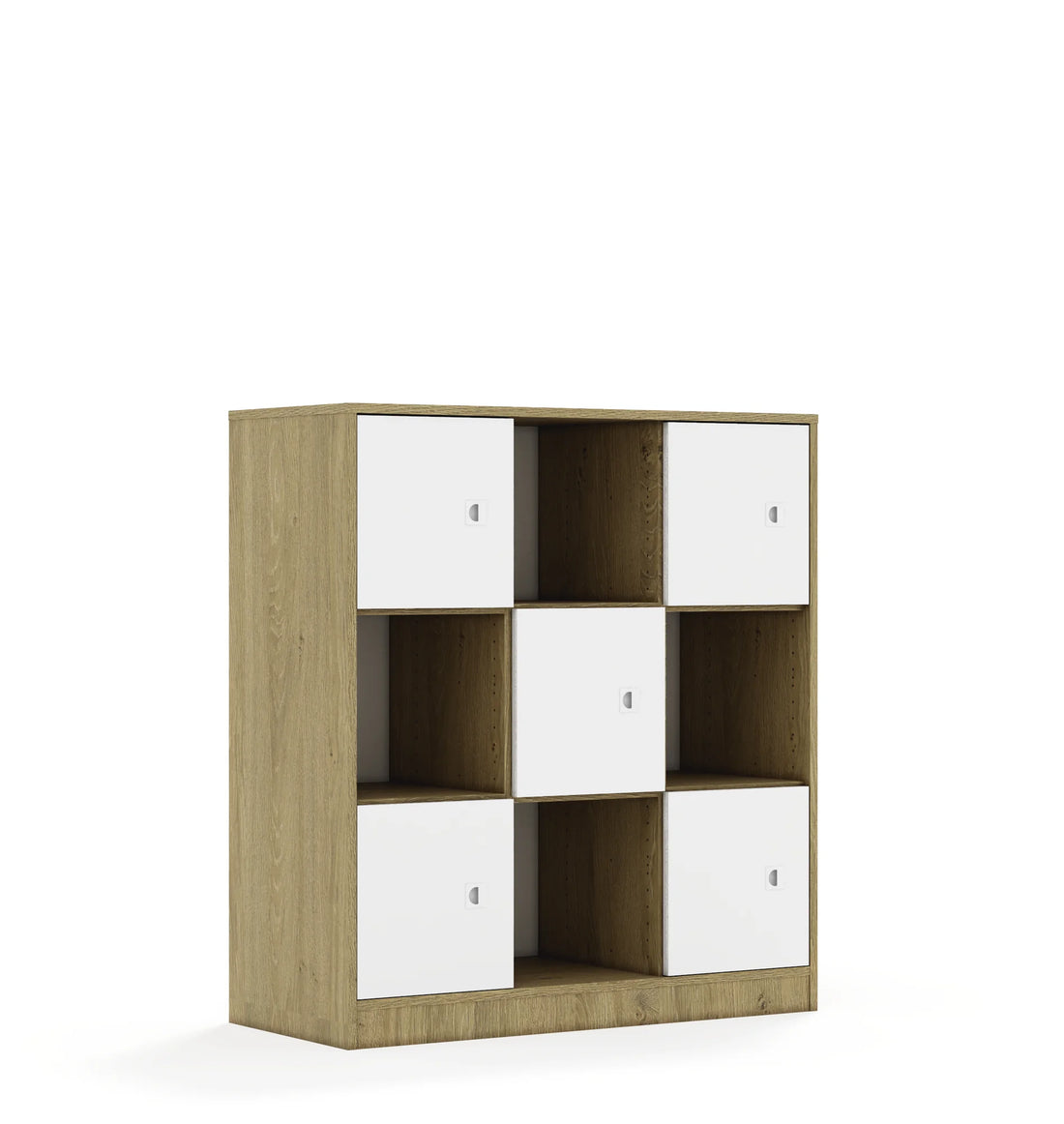 Regał BLOX 110 3PP 5F1 1049x466x1165 – dąb / biały