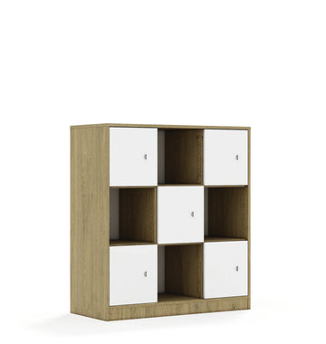 Regał BLOX 110 3PP 5F1 1049x466x1165 – dąb / biały