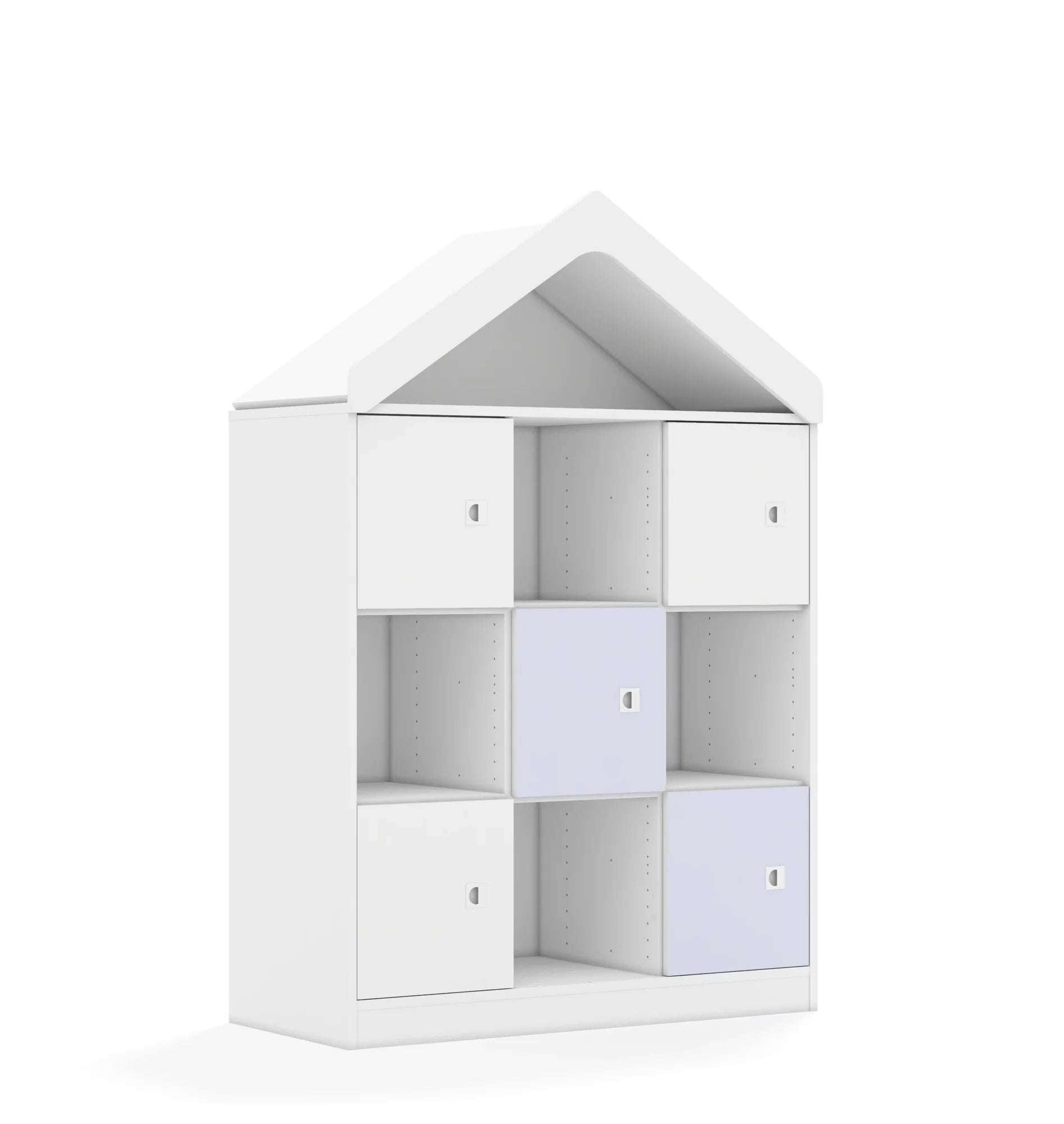 Regał BLOX 110 3PP 5F1 z daszkiem 1049x466x1575 – biały / biały/pastelowy fioletowy