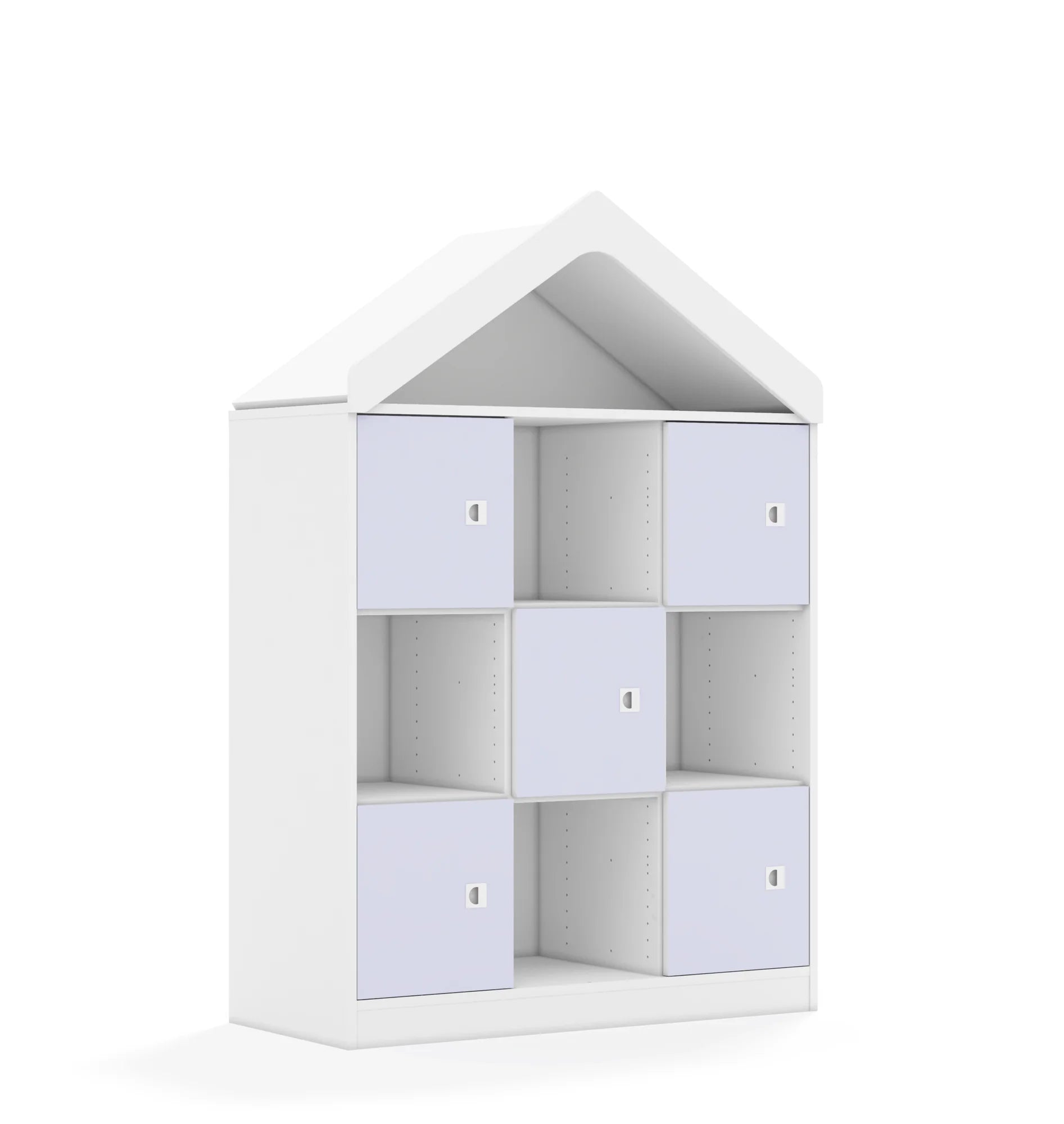 Regał BLOX 110 3PP 5F1 z daszkiem 1049x466x1575 – biały / pastelowy fioletowy