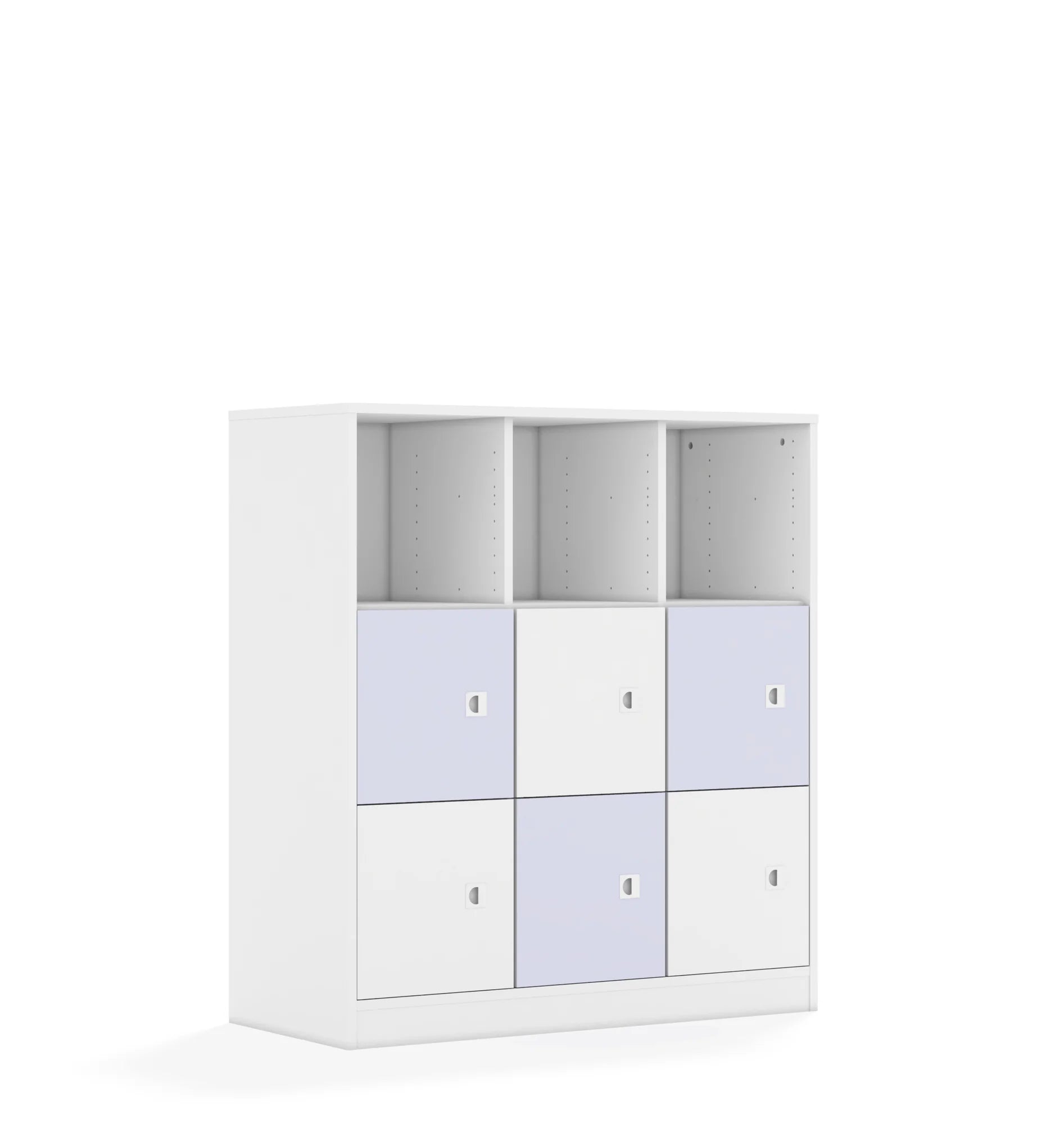 Regał BLOX 110 3PP 6F1 1049x466x1165 – biały / biały/pastelowy fioletowy