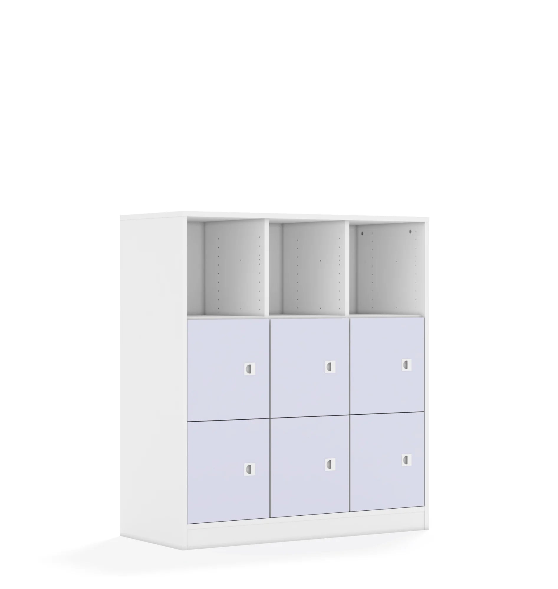 Regał BLOX 110 3PP 6F1 1049x466x1165 – biały / pastelowy fioletowy