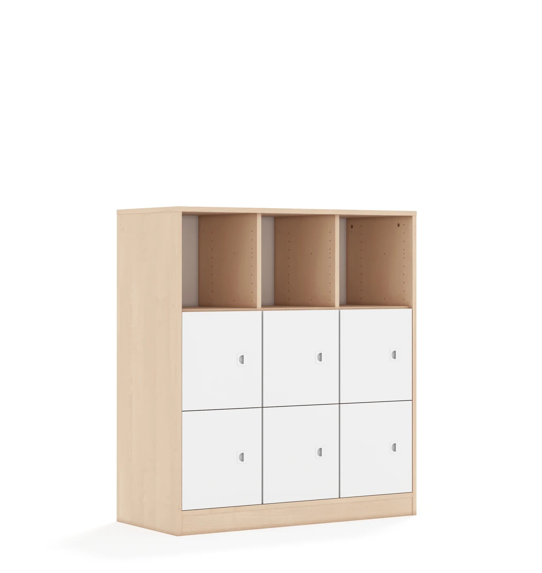 Regał BLOX 110 3PP 6F1 1049x466x1165 – brzoza / biały