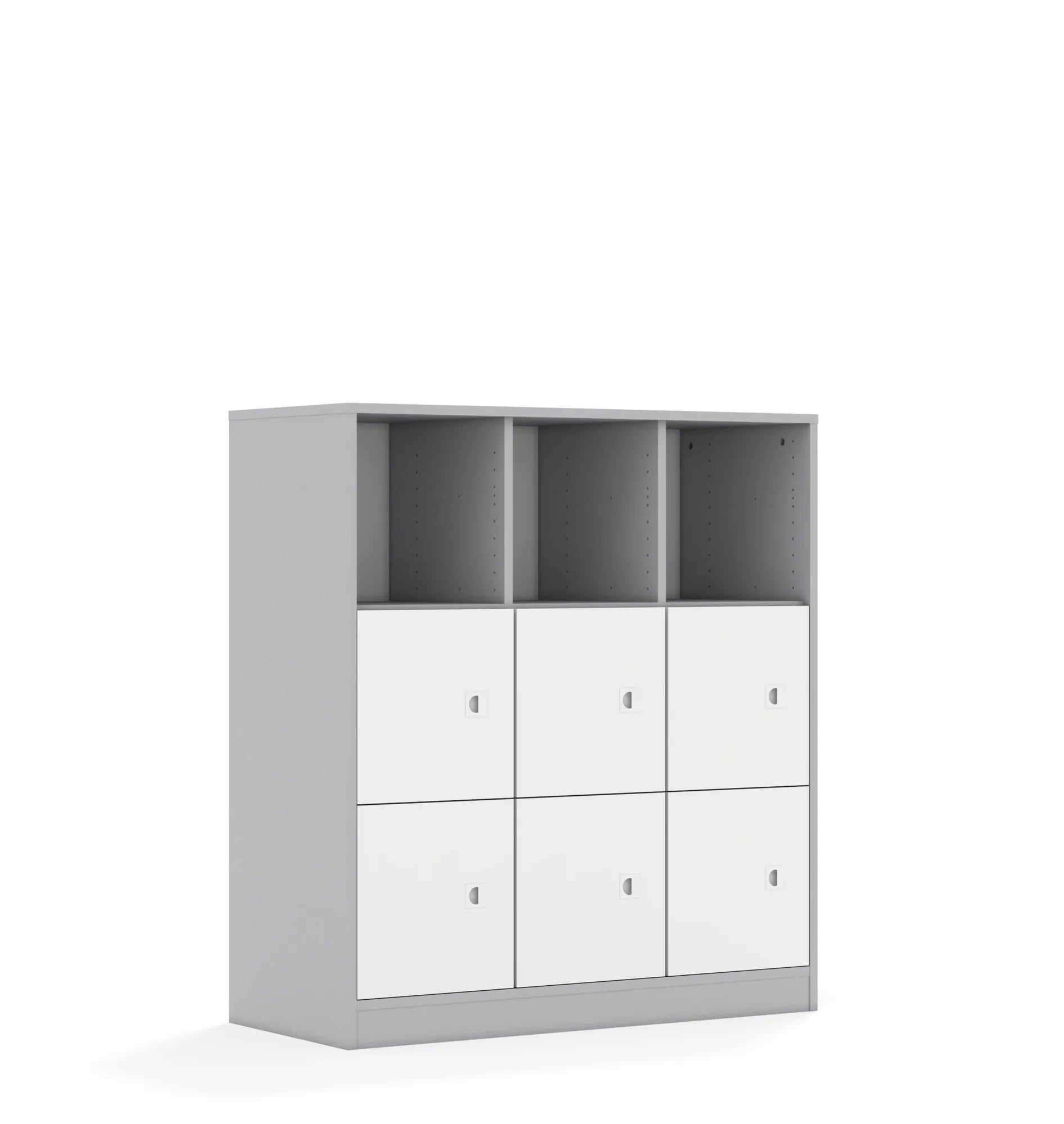 Regał BLOX 110 3PP 6F1 1049x466x1165 – szary / biały