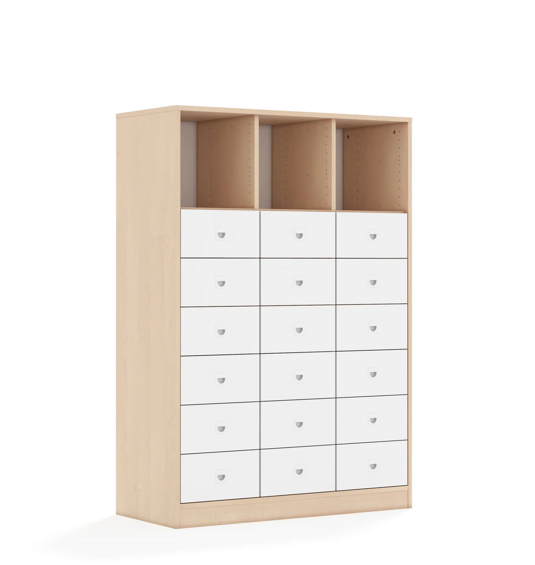 Regał BLOX 110 4PP 12SB 6SS 1049x466x1517 – dąb / biały