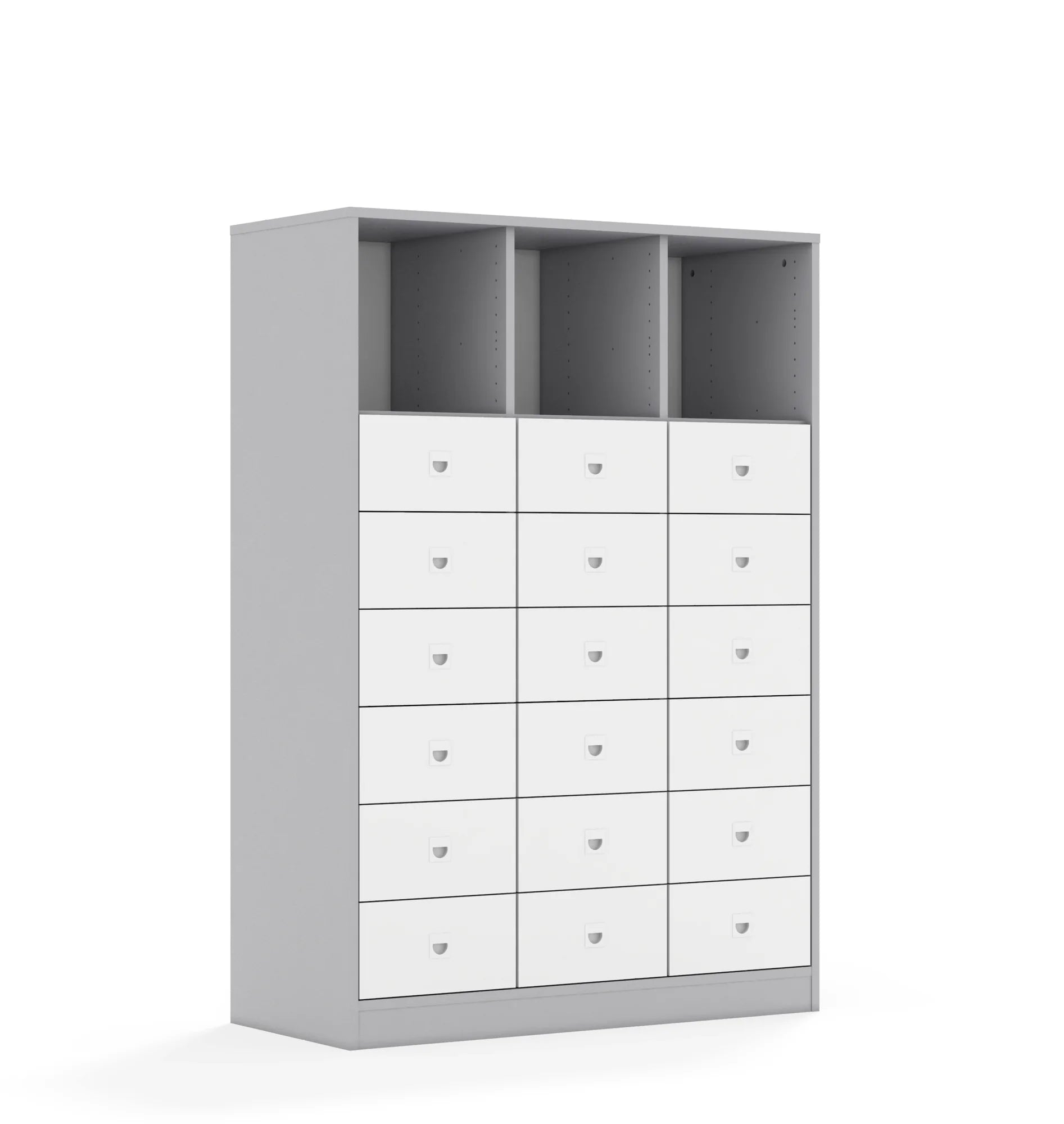 Regał BLOX 110 4PP 12SB 6SS 1049x466x1517 – szary / biały
