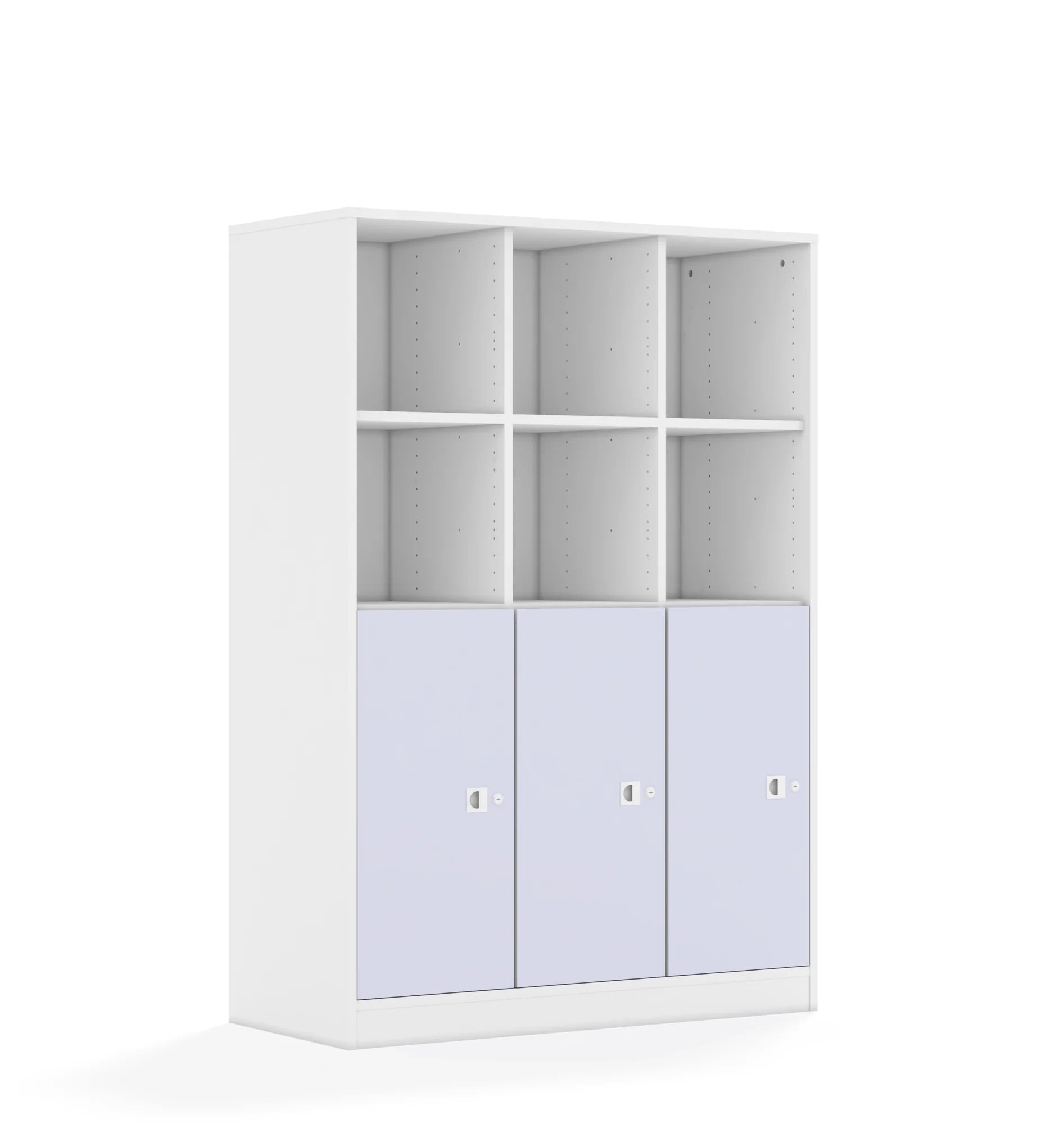Regał BLOX 110 4PP 3F2 1049x466x1517 – biały / pastelowy fioletowy