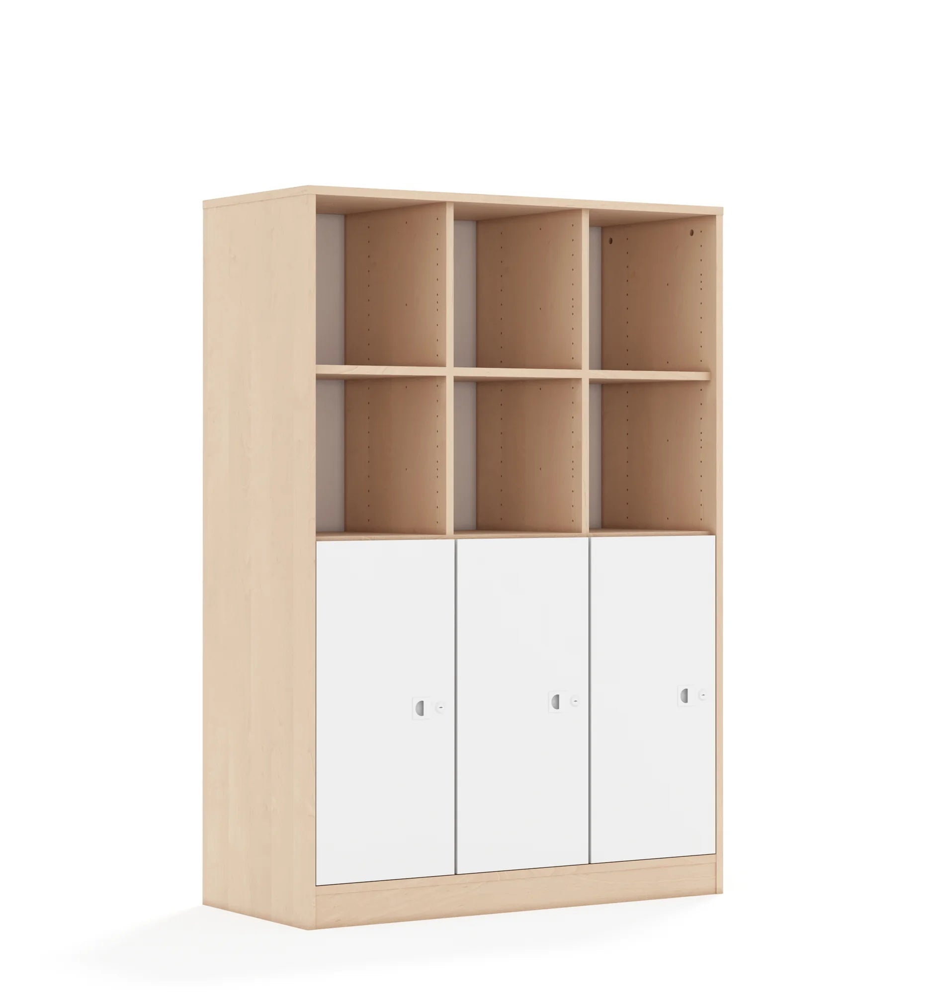 Regał BLOX 110 4PP 3F2 1049x466x1517 – brzoza / biały
