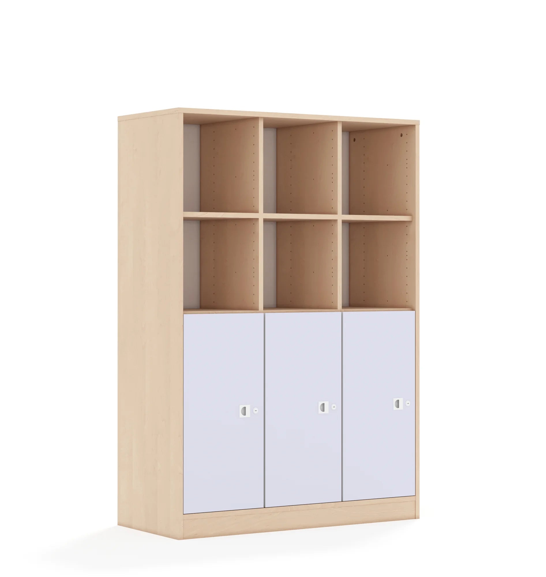 Regał BLOX 110 4PP 3F2 1049x466x1517 – brzoza / pastelowy fioletowy