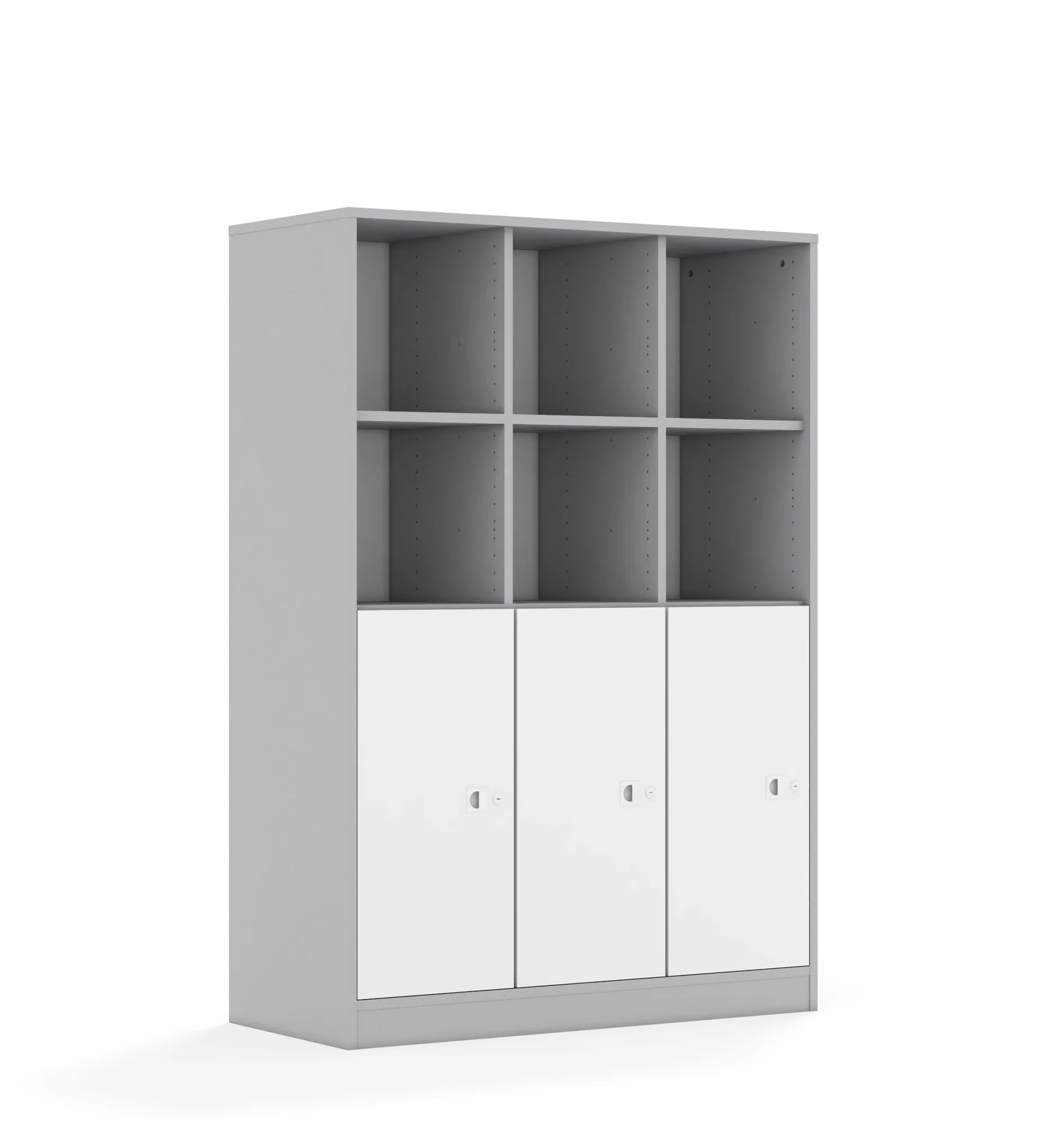 Regał BLOX 110 4PP 3F2 1049x466x1517 – szary / biały