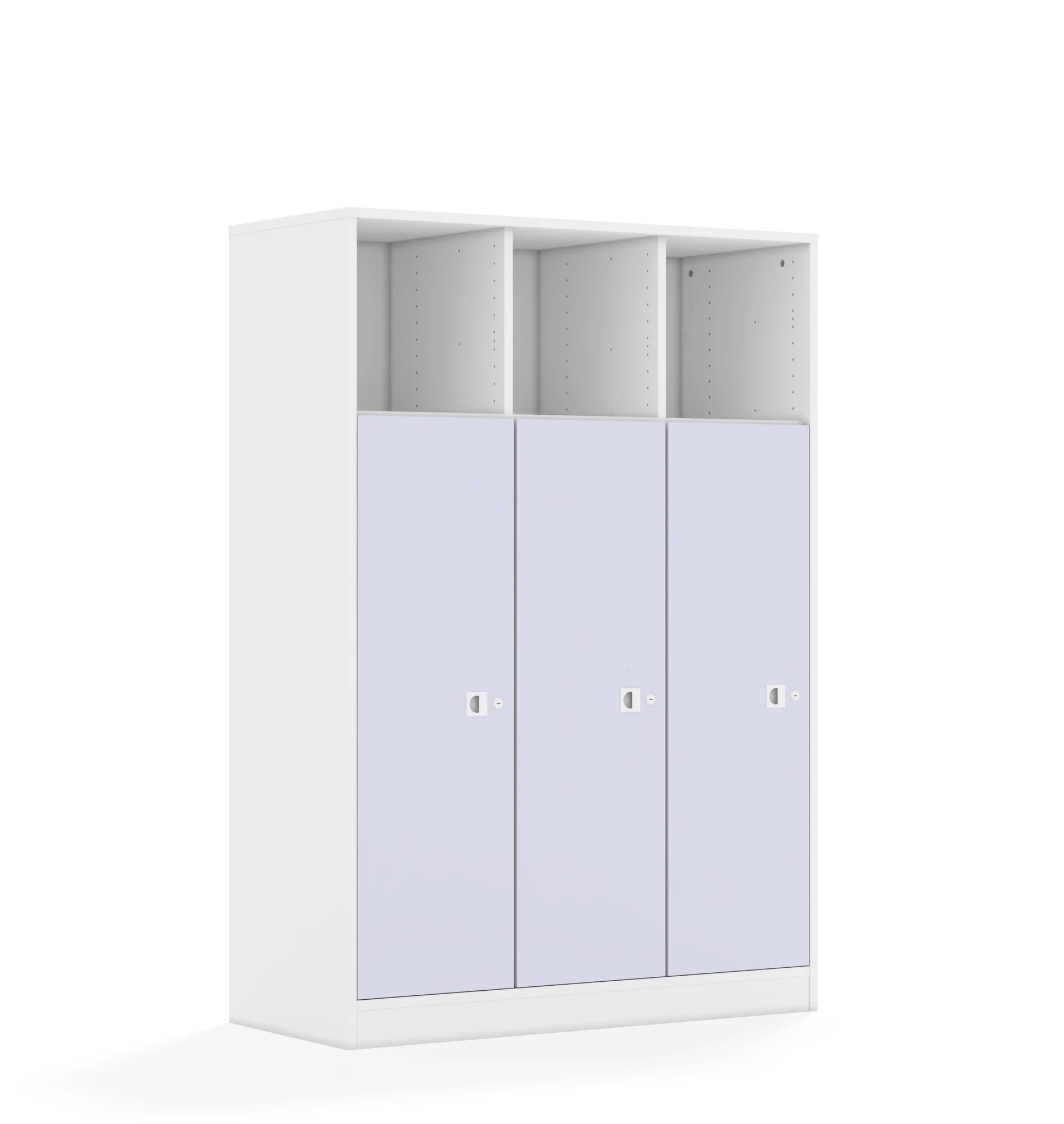 Regał BLOX 110 4PP 3F3 1049x466x1517 – biały / pastelowy fioletowy