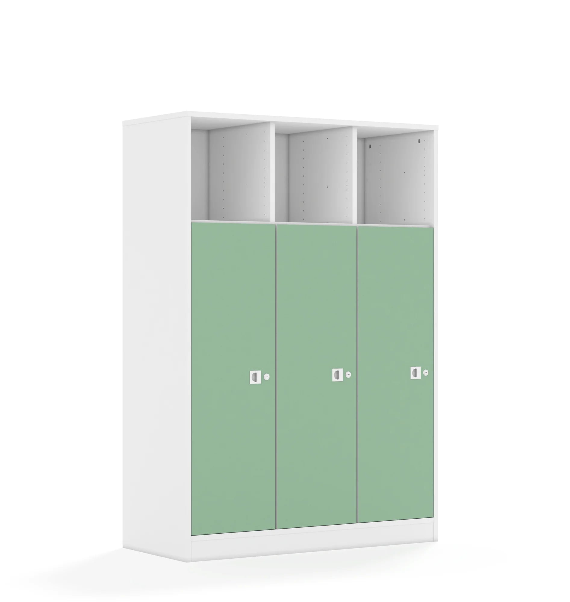 Regał BLOX 110 4PP 3F3 1049x466x1517 – biały / pastelowy zielony