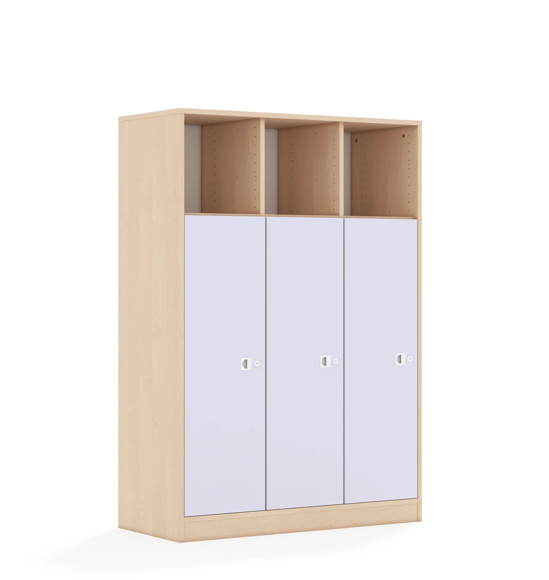 Regał BLOX 110 4PP 3F3 1049x466x1517 – brzoza / pastelowy fioletowy