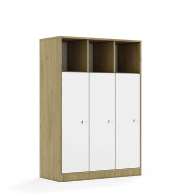 Regał BLOX 110 4PP 3F3 1049x466x1517 – dąb / biały