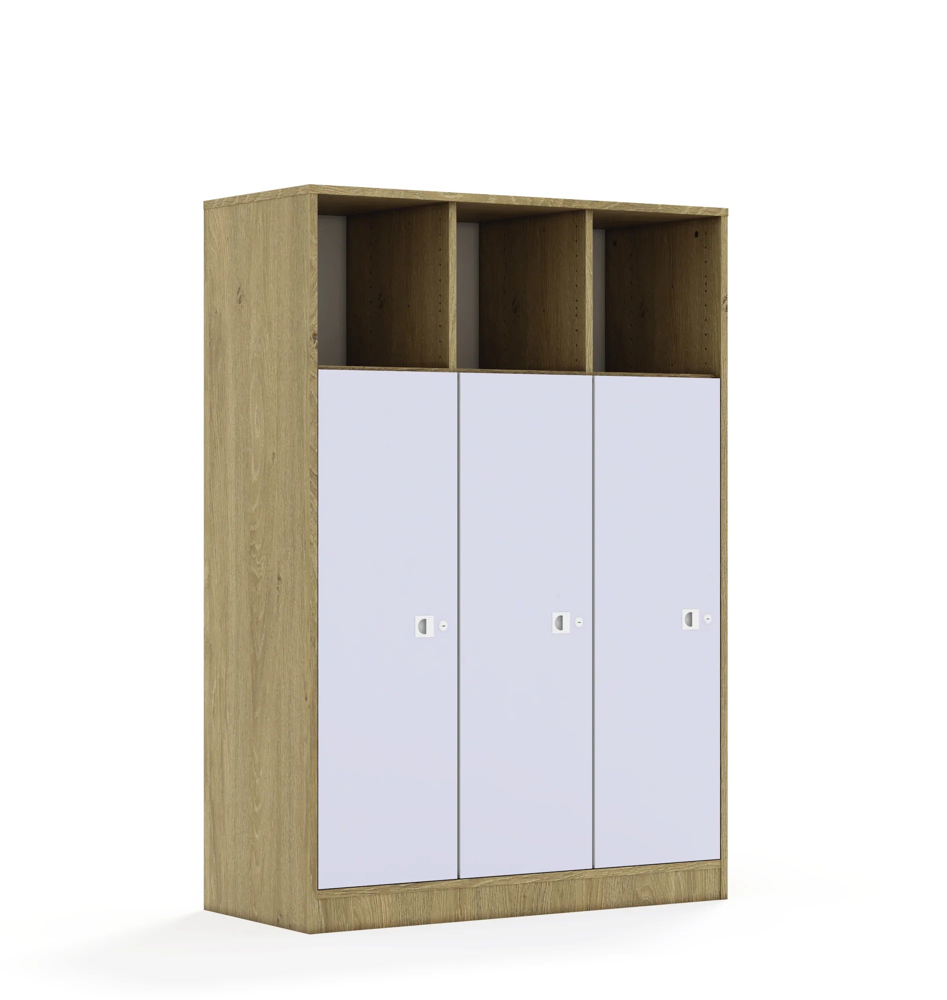 Regał BLOX 110 4PP 3F3 1049x466x1517 – dąb / pastelowy fioletowy