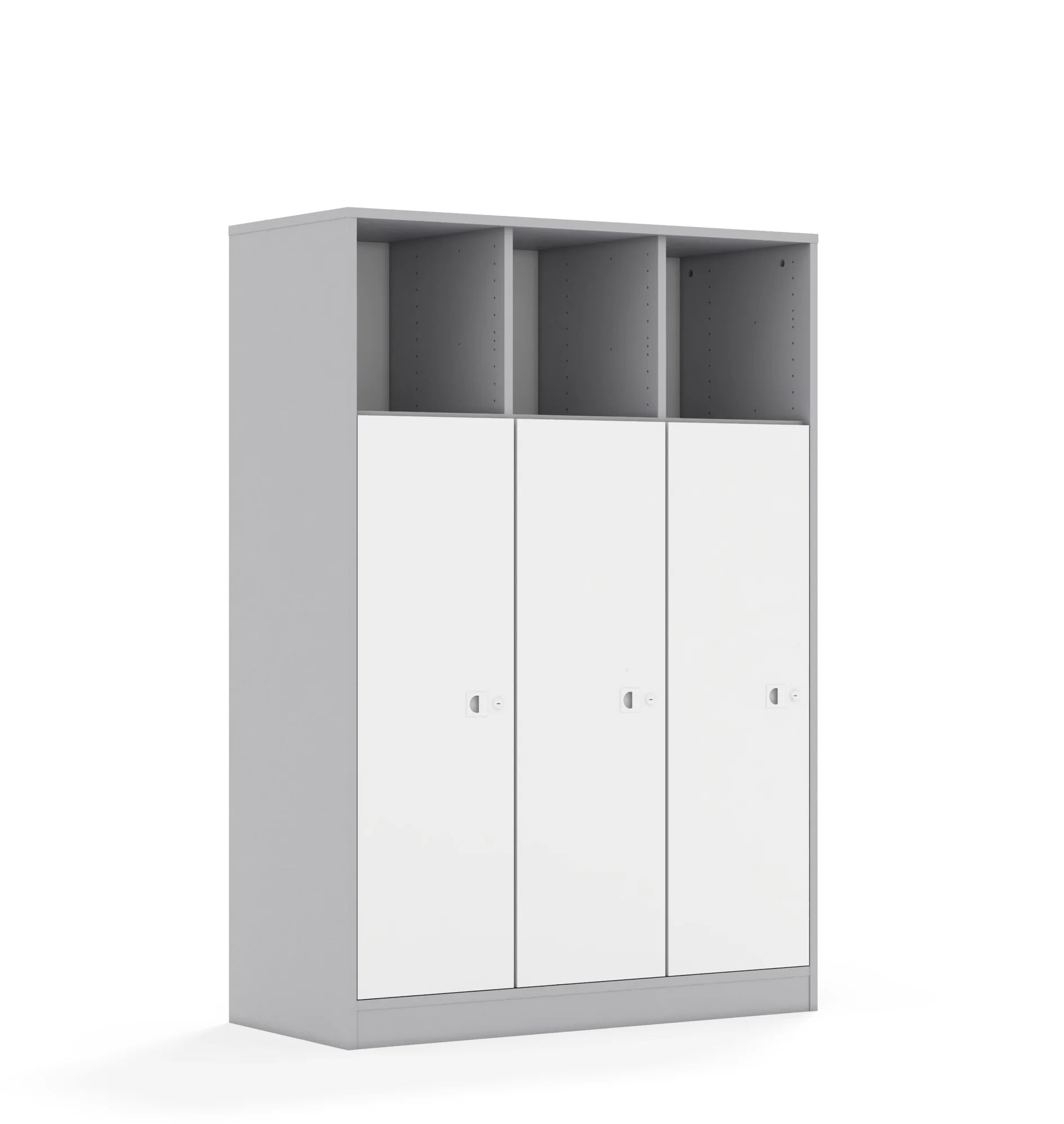 Regał BLOX 110 4PP 3F3 1049x466x1517 – szary / biały