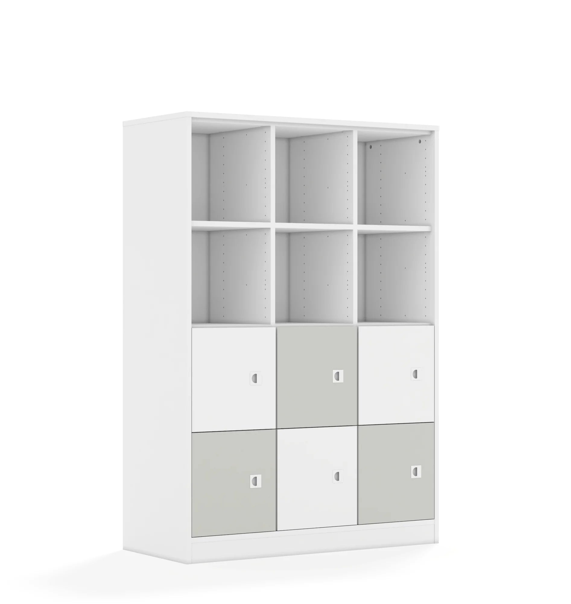 Regał BLOX 110 4PP 6F1 1049x466x1517 – biały / biały/jasny szary