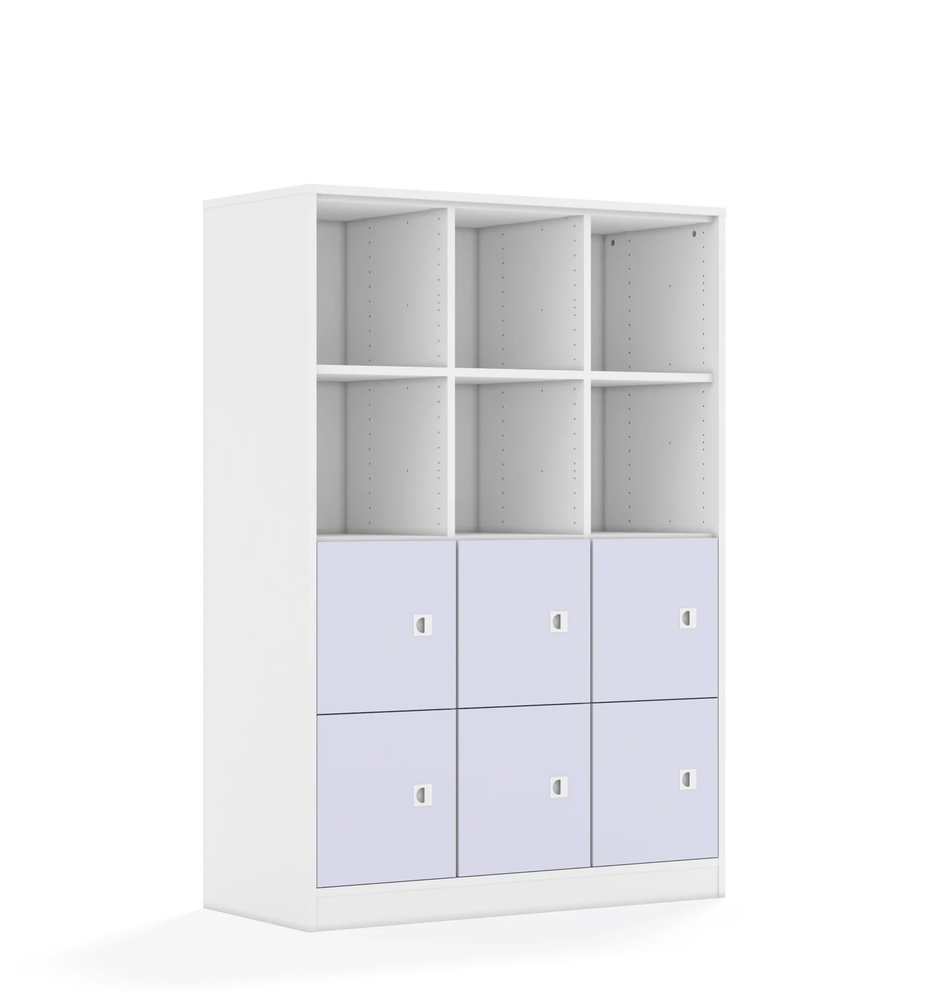 Regał BLOX 110 4PP 6F1 1049x466x1517 – biały / pastelowy fioletowy