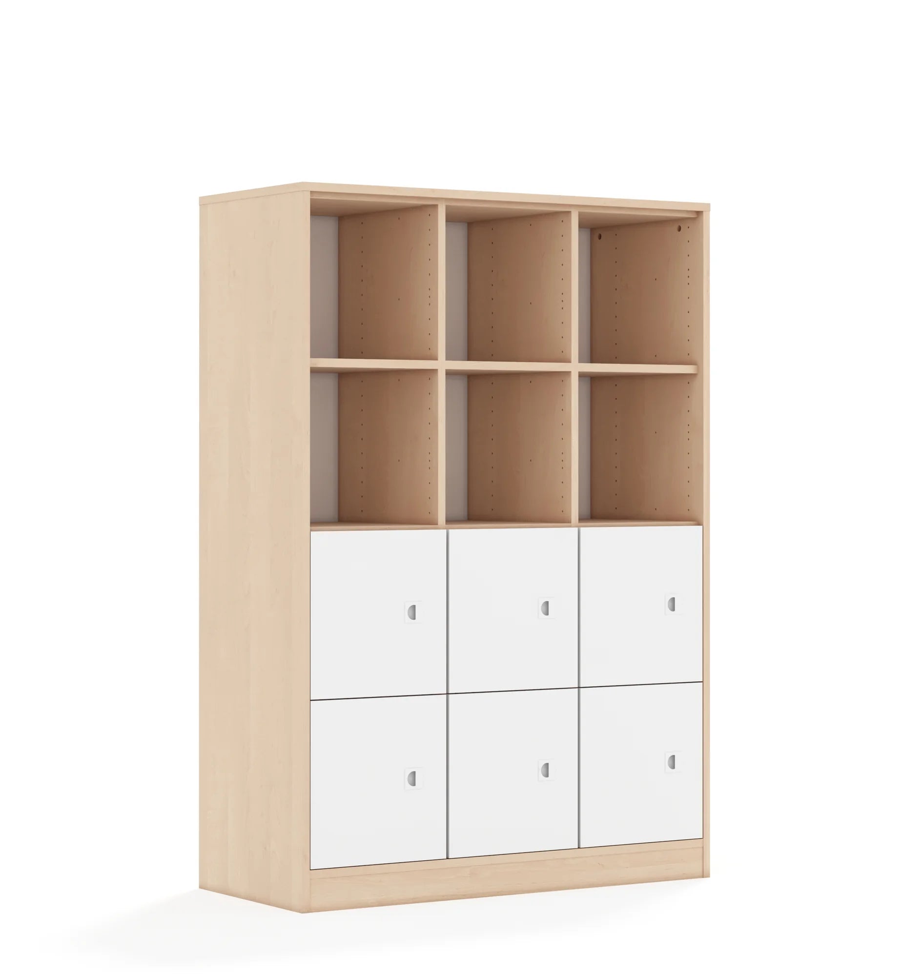 Regał BLOX 110 4PP 6F1 1049x466x1517 – brzoza / biały
