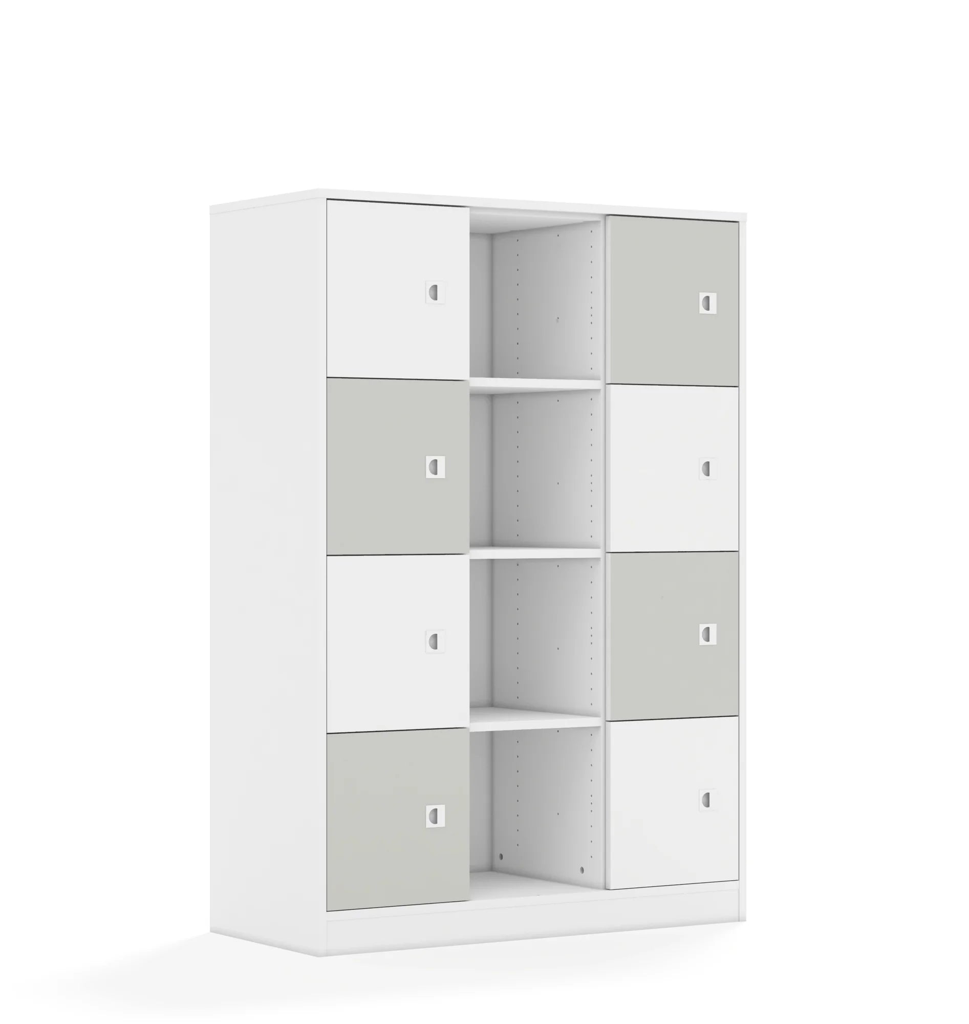 Regał BLOX 110 4PP 8F1 1049x466x1517 – biały / biały/jasny szary