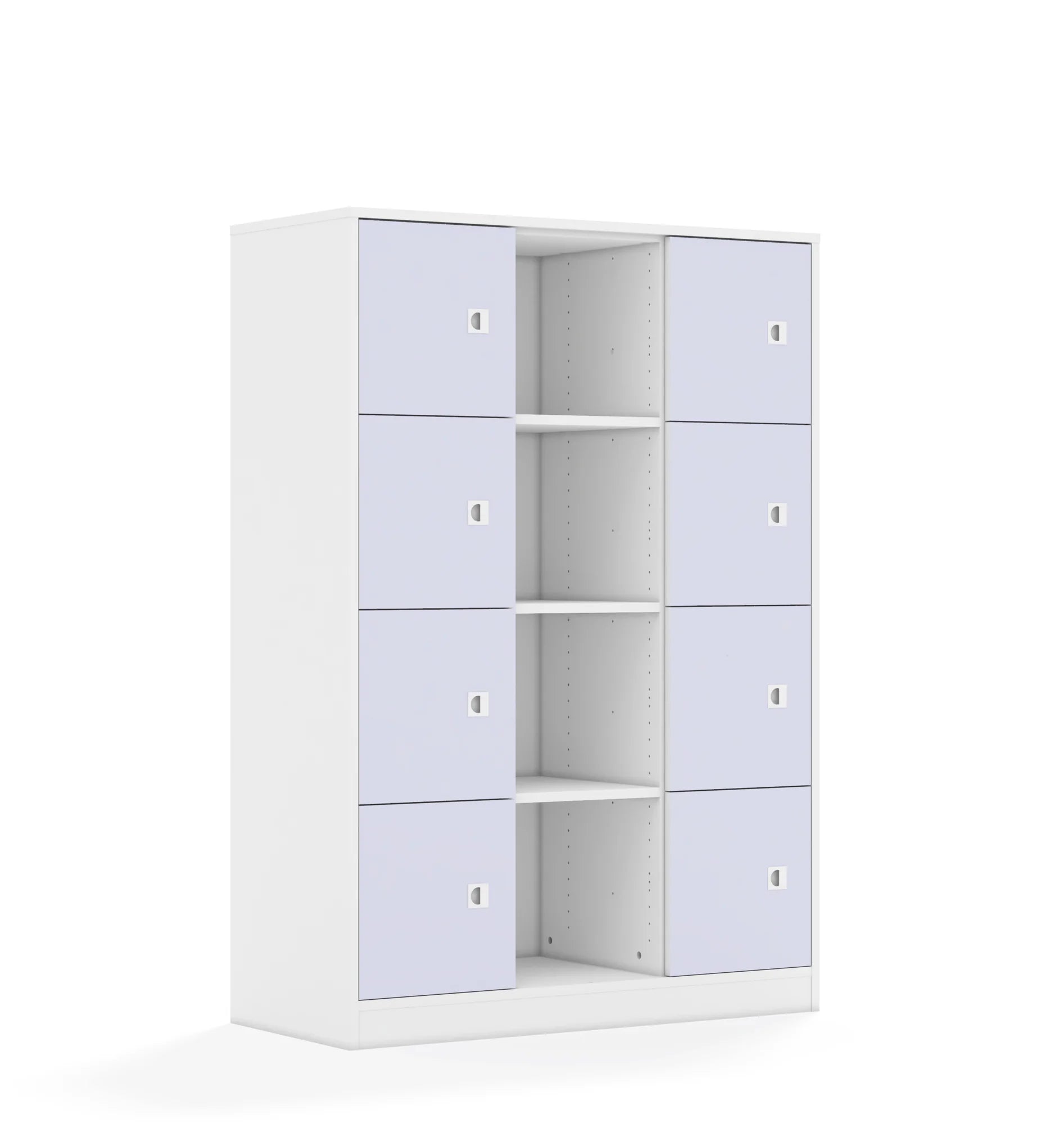 Regał BLOX 110 4PP 8F1 1049x466x1517 – biały / pastelowy fioletowy