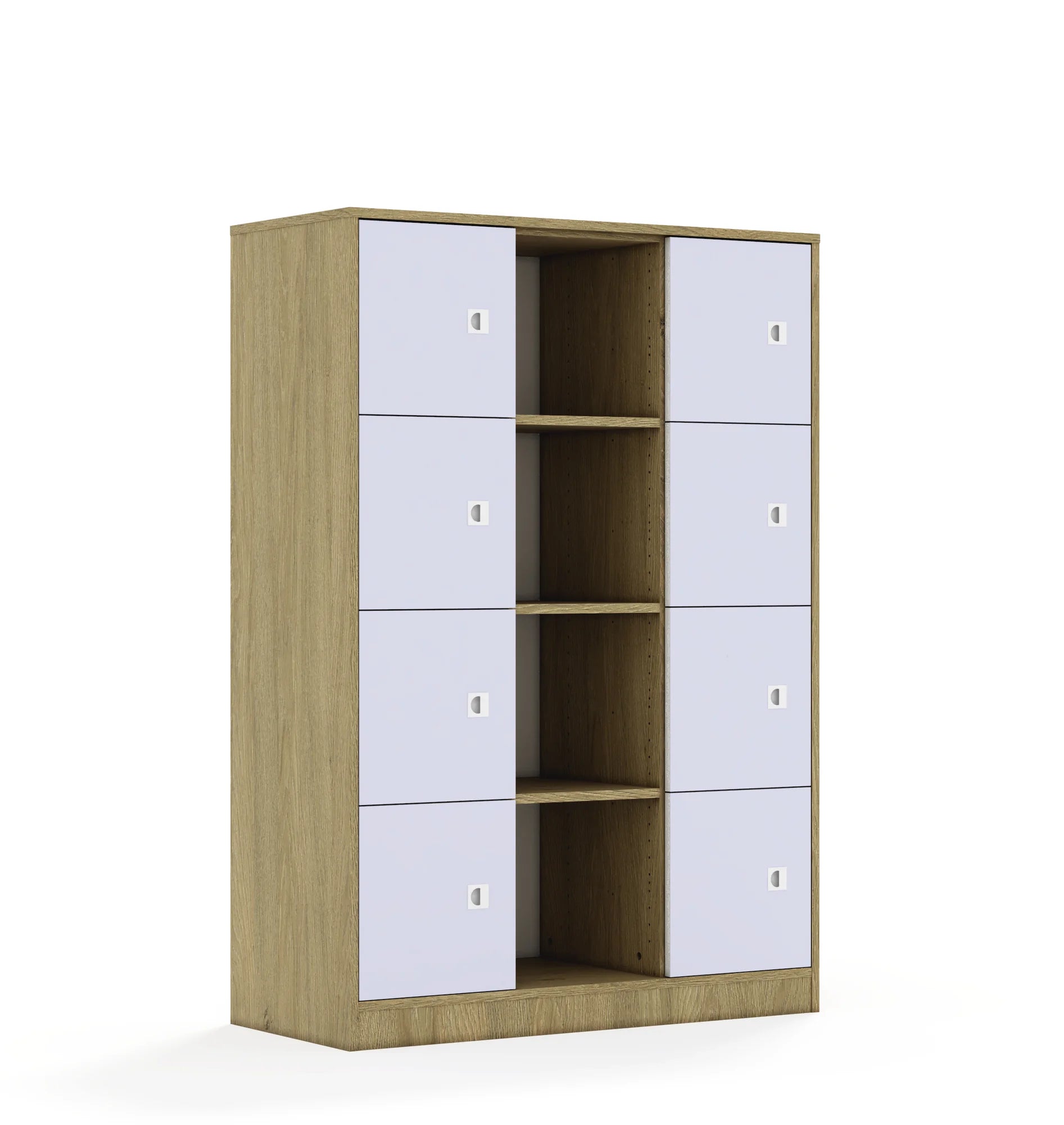 Regał BLOX 110 4PP 8F1 1049x466x1517 – dąb / pastelowy fioletowy