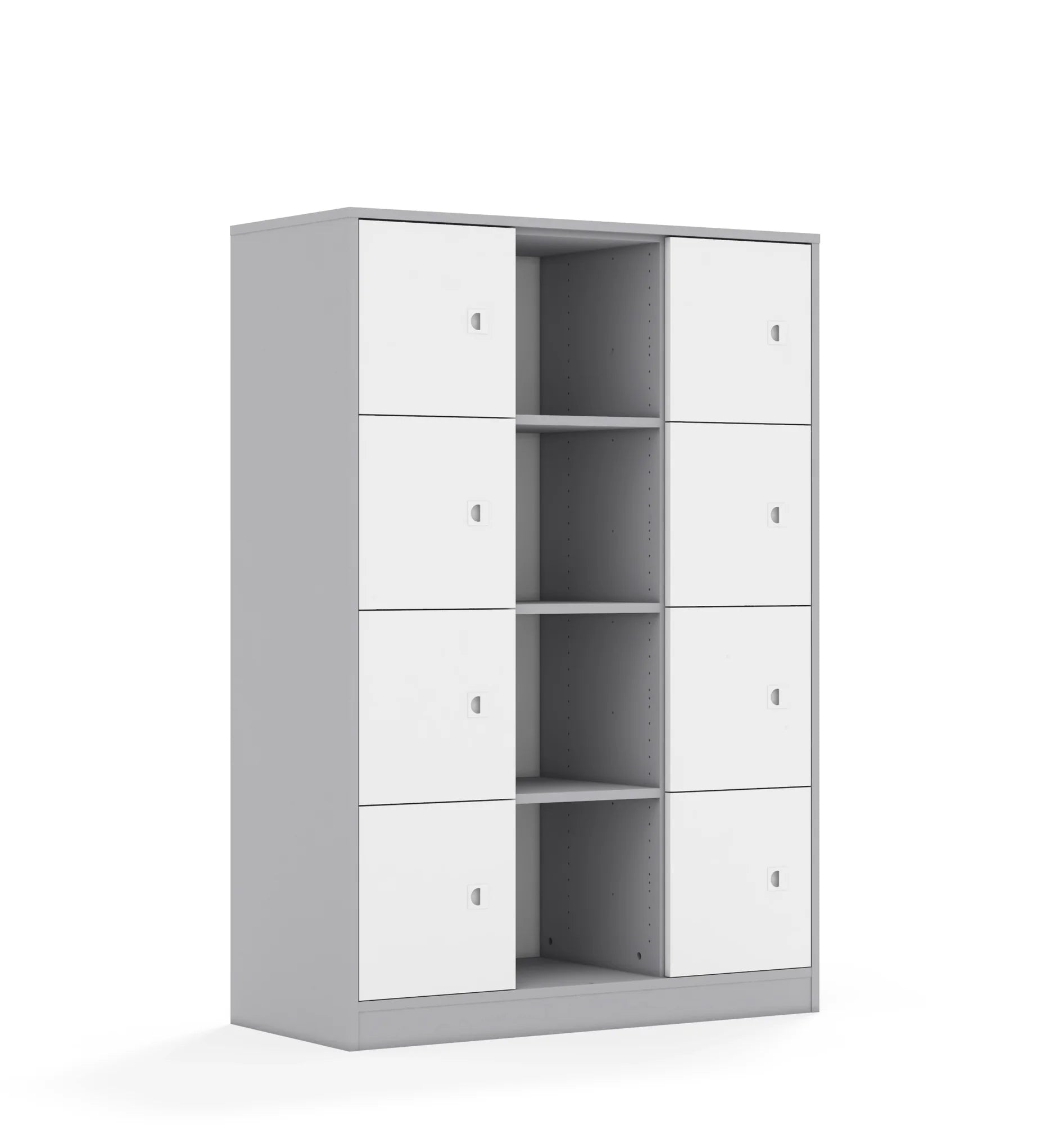 Regał BLOX 110 4PP 8F1 1049x466x1517 – szary / biały