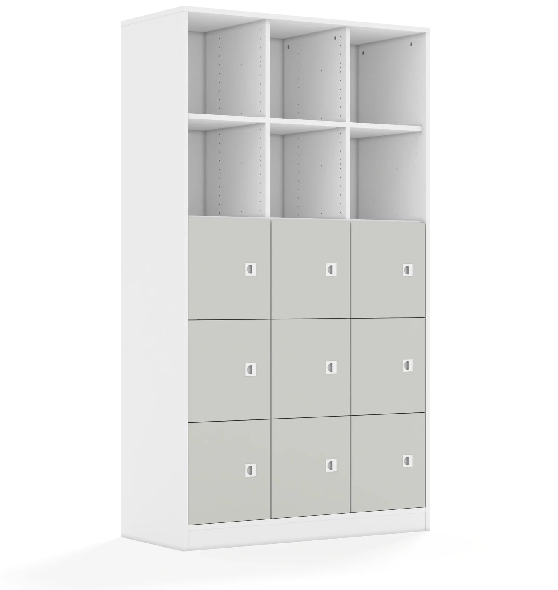 Regał BLOX 110 5PP 9F1 1049x466x1869 – biały / jasny szary