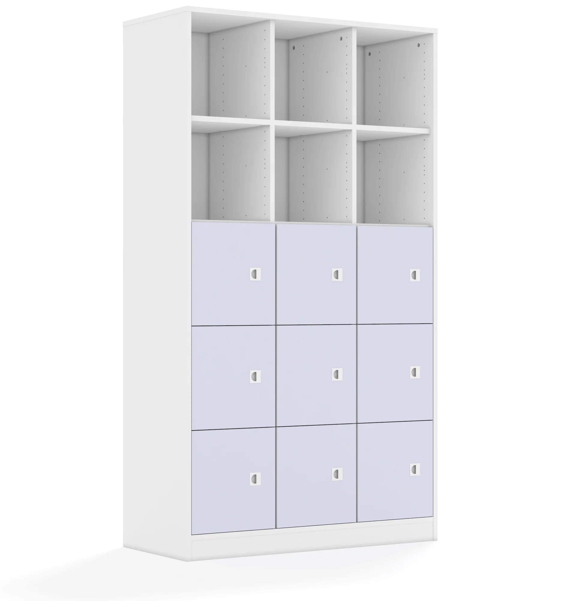 Regał BLOX 110 5PP 9F1 1049x466x1869 – biały / pastelowy fioletowy