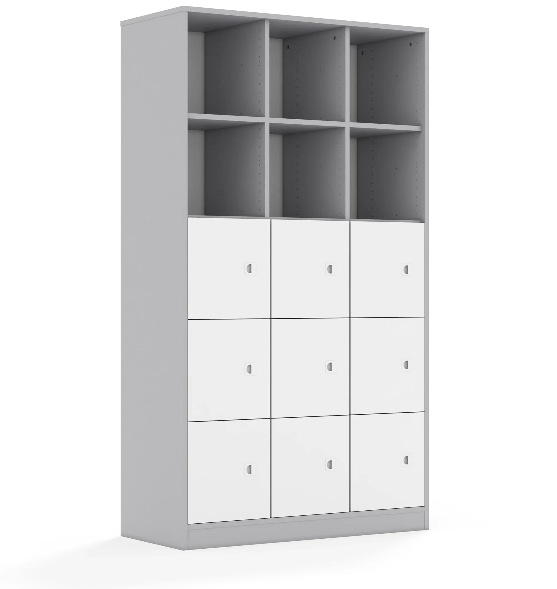 Regał BLOX 110 5PP 9F1 1049x466x1869 – szary / biały