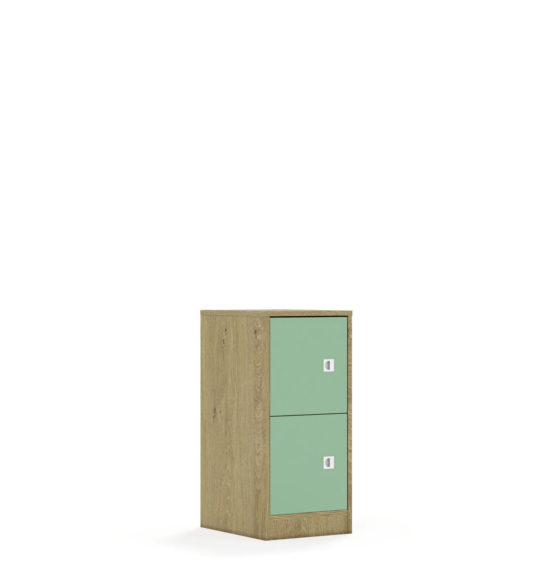 Regał BLOX 40 2P 2F1 363x466x813 – dąb / pastelowy zielony