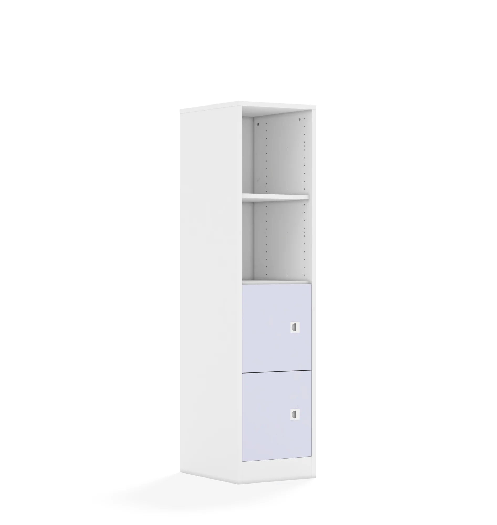 Regał BLOX 40 4P 2F1 363x466x1517 – biały / pastelowy fioletowy
