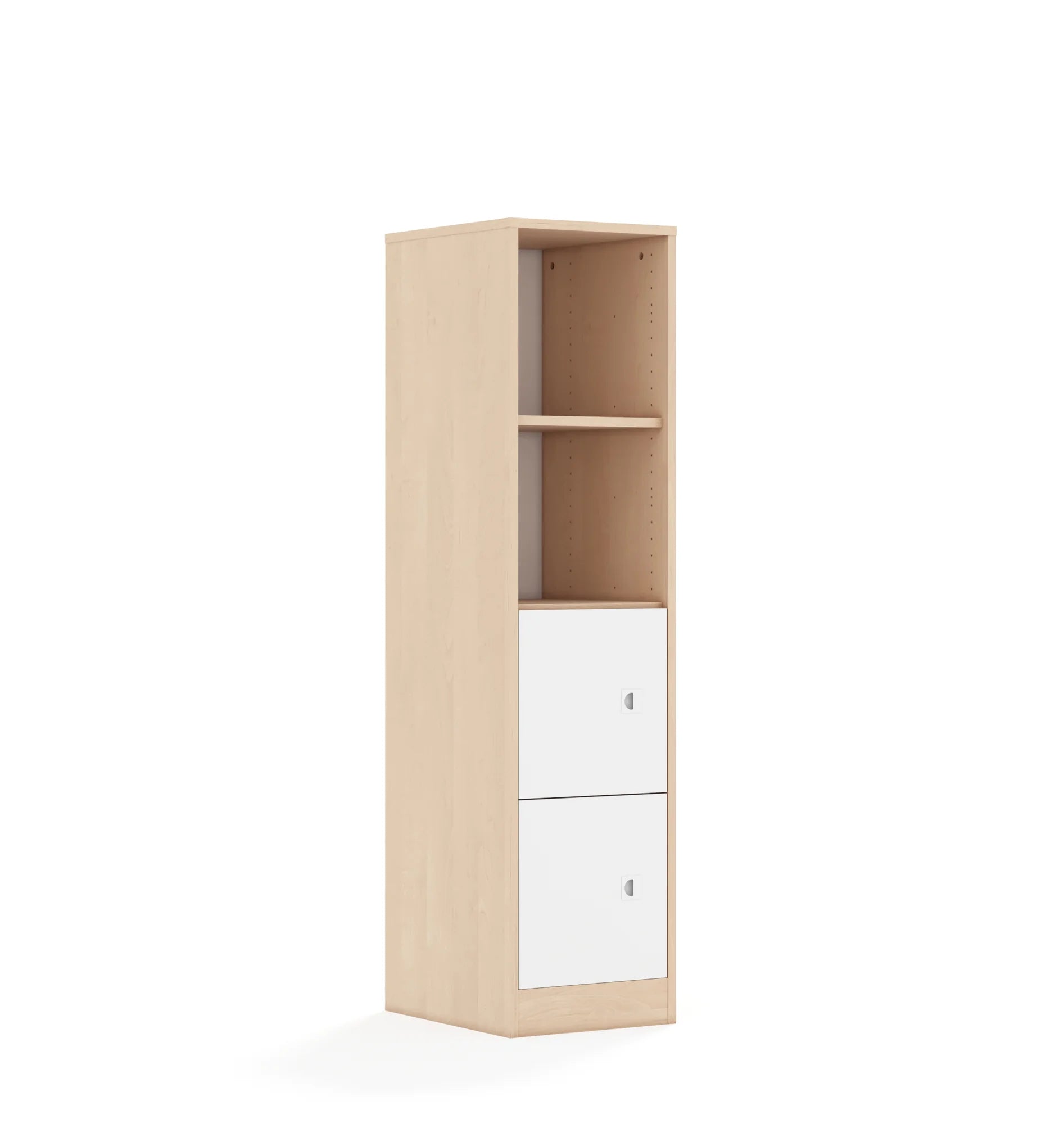 Regał BLOX 40 4P 2F1 363x466x1517 – brzoza / biały