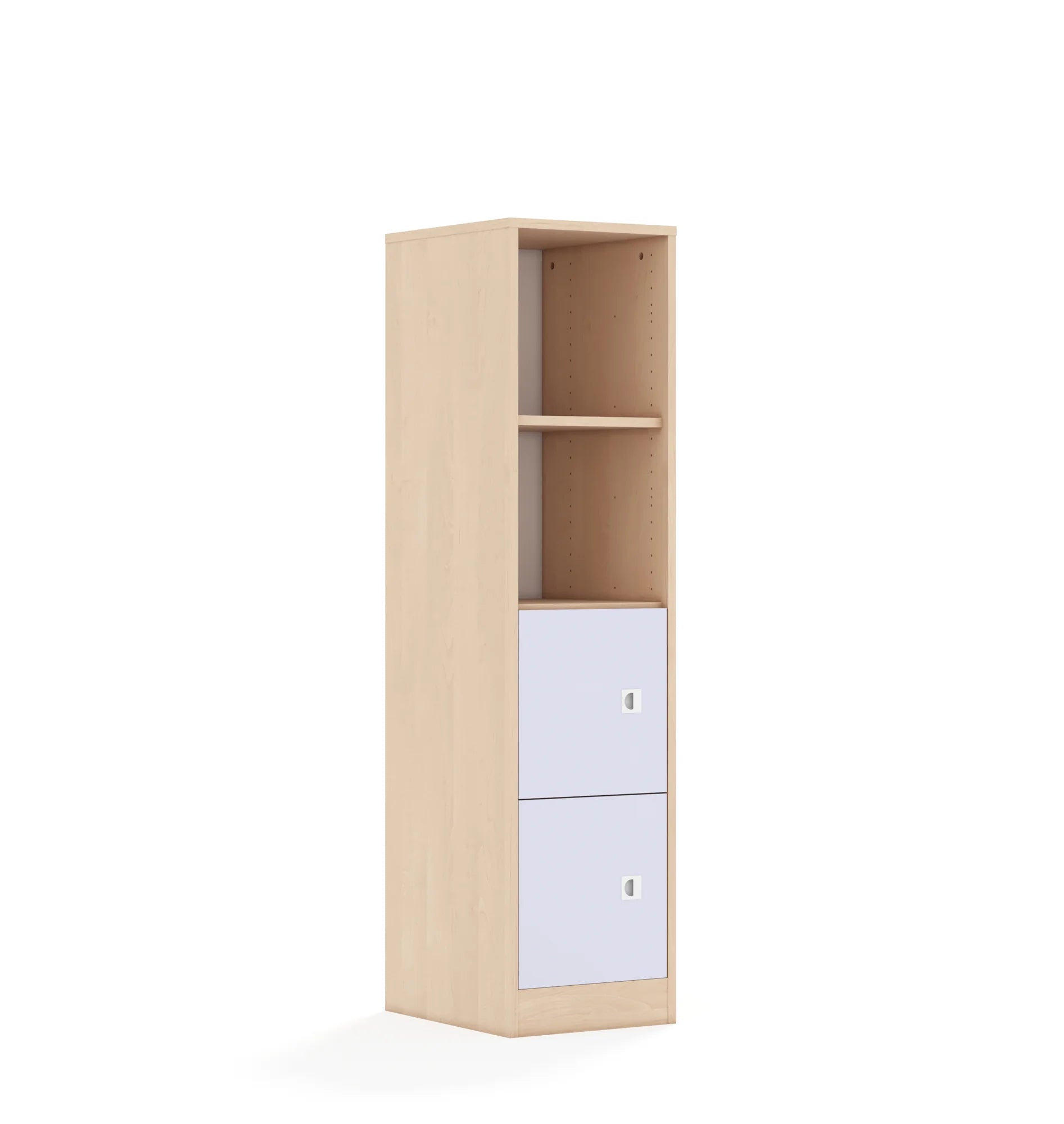 Regał BLOX 40 4P 2F1 363x466x1517 – brzoza / pastelowy fioletowy