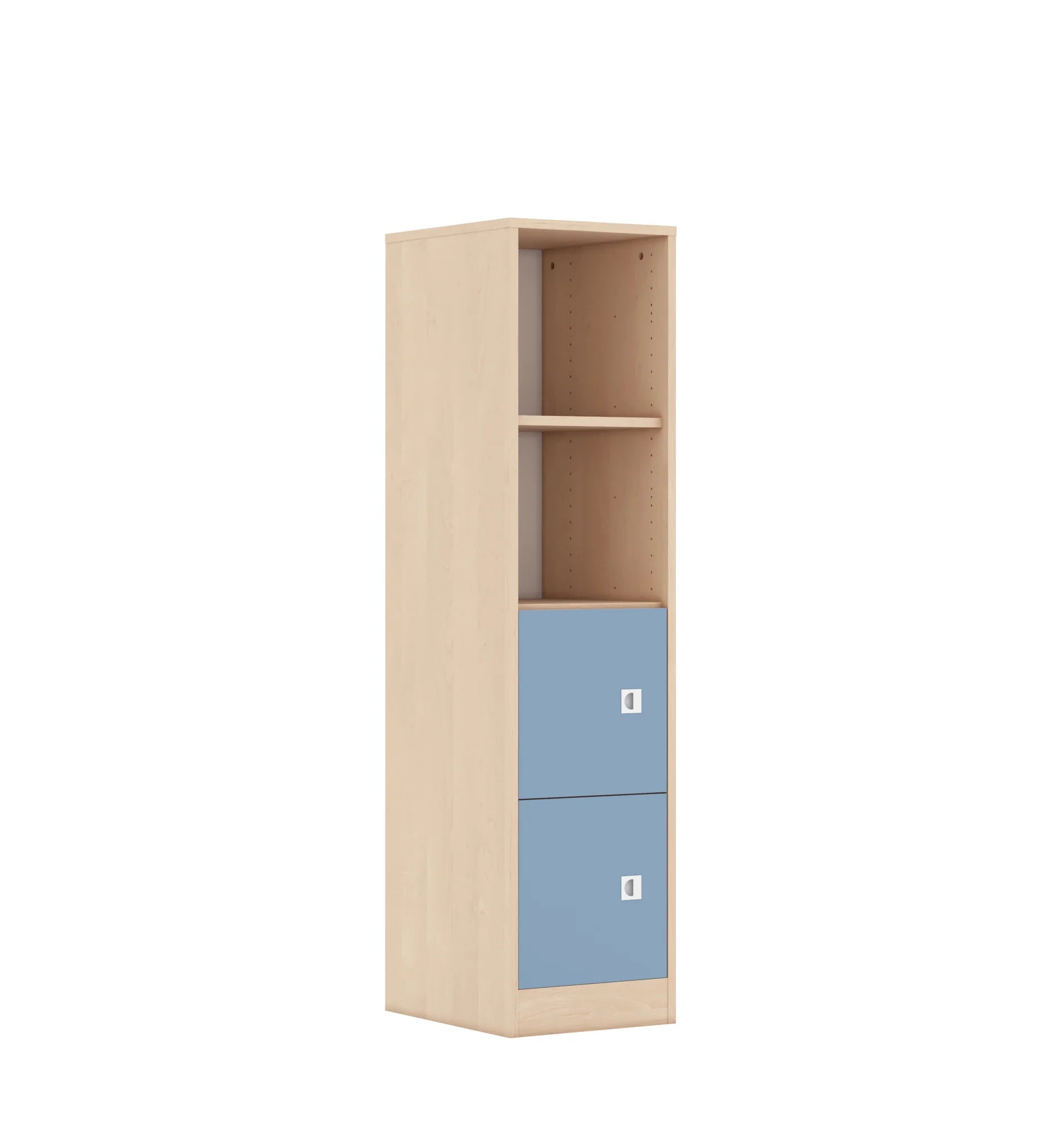 Regał BLOX 40 4P 2F1 363x466x1517 – brzoza / pastelowy niebieski