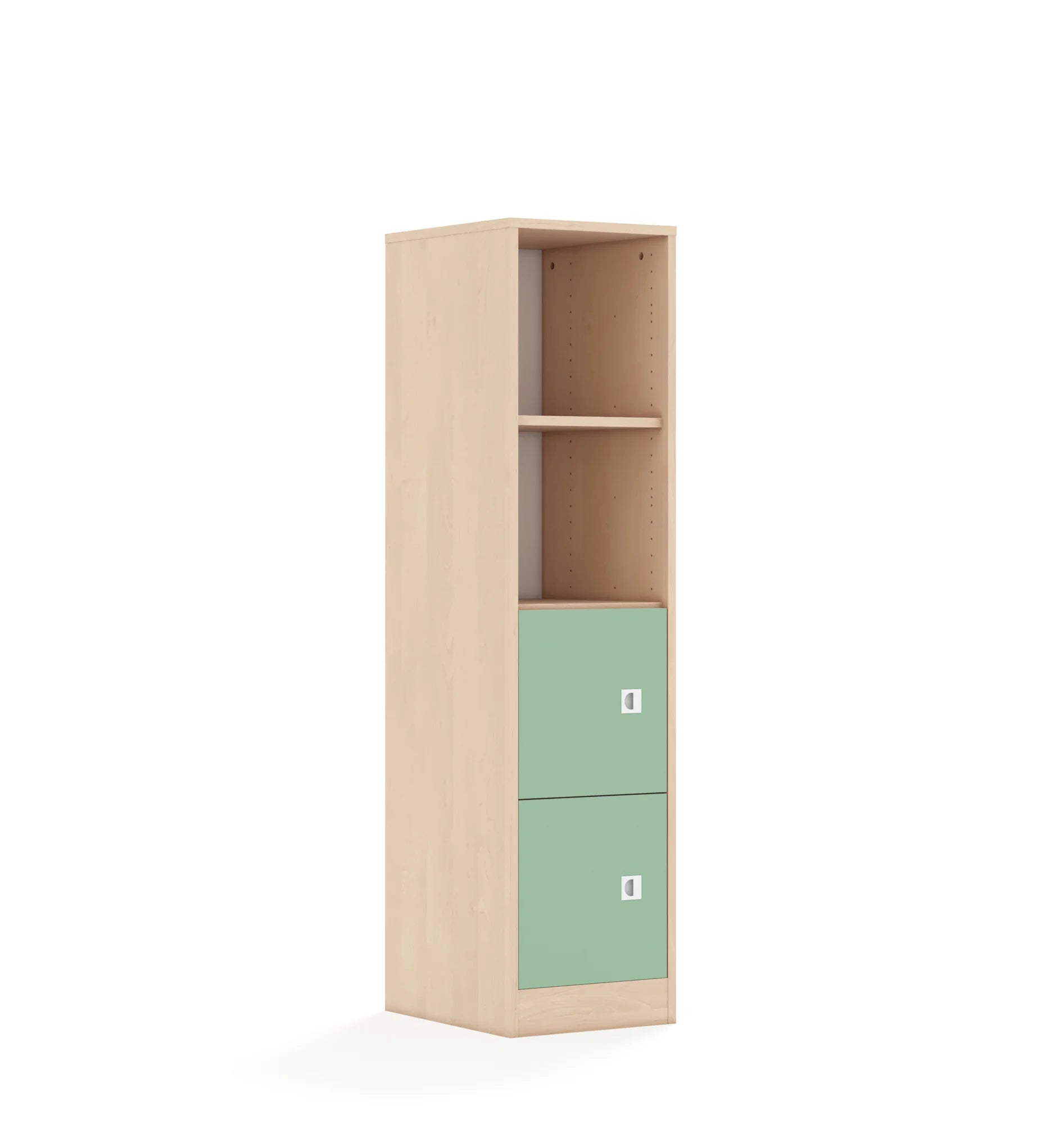 Regał BLOX 40 4P 2F1 363x466x1517 – brzoza / pastelowy zielony