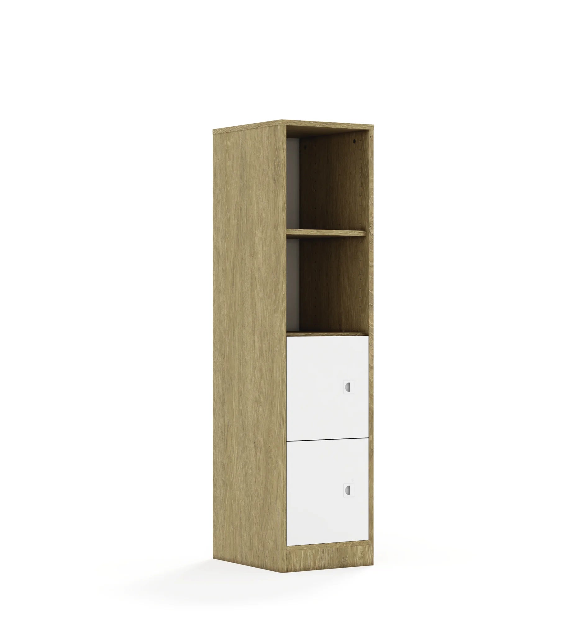 Regał BLOX 40 4P 2F1 363x466x1517 – dąb / biały