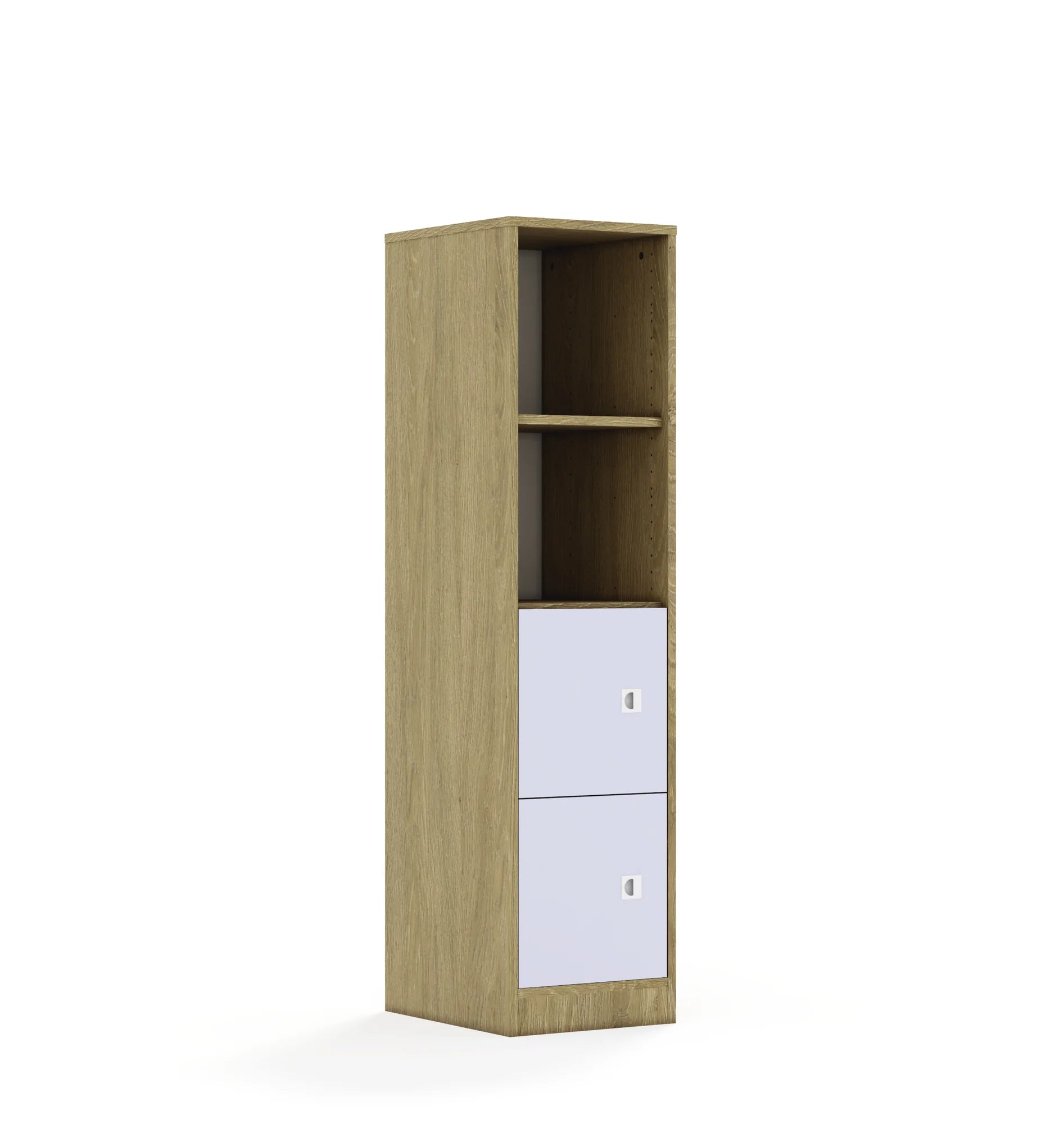 Regał BLOX 40 4P 2F1 363x466x1517 – dąb / pastelowy fioletowy