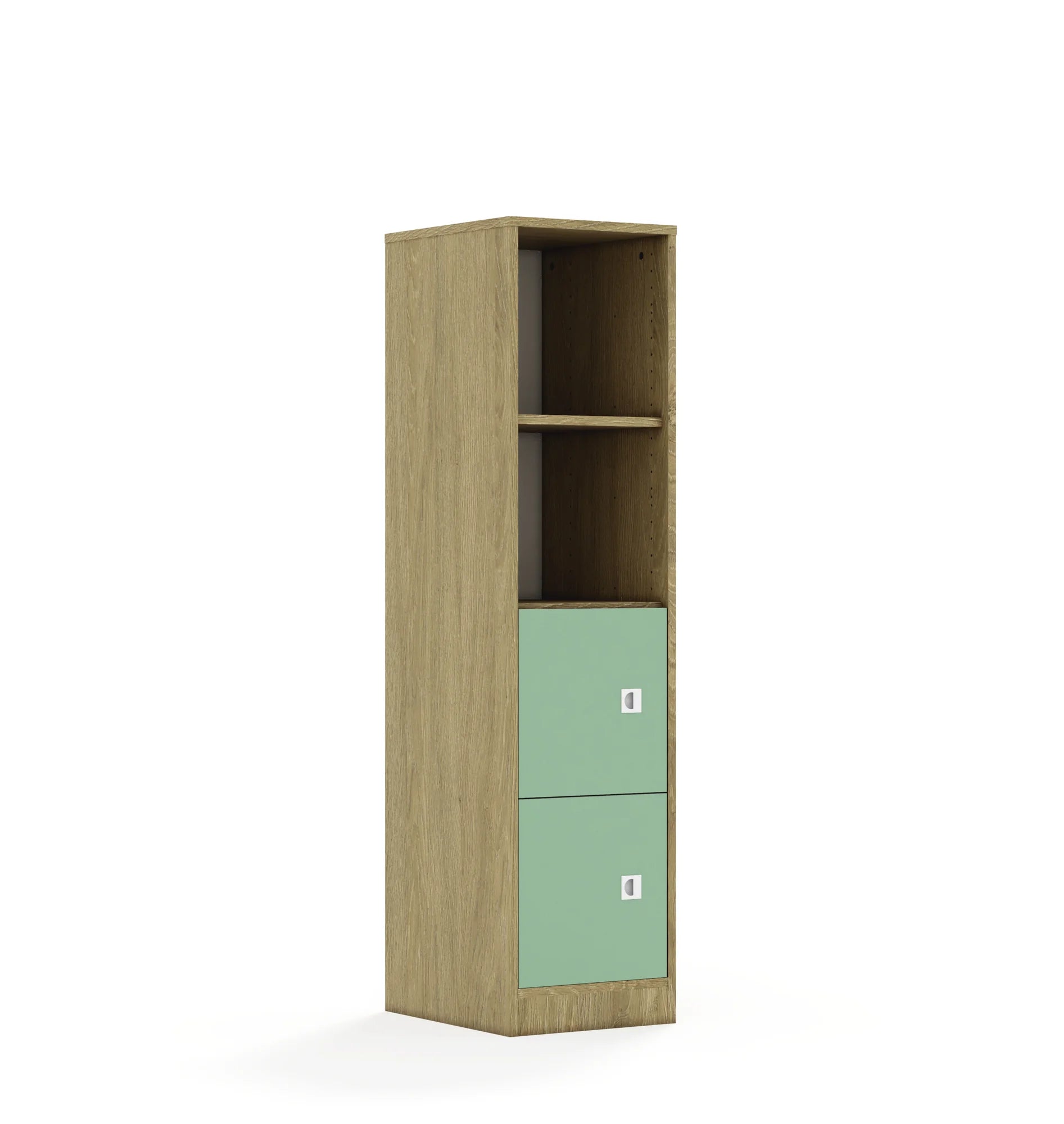 Regał BLOX 40 4P 2F1 363x466x1517 – dąb / pastelowy zielony