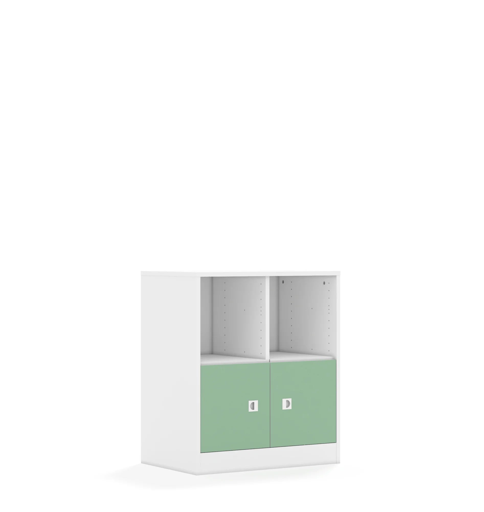 Regał BLOX 70 2PP 2F1 706x466x813 – biały / pastelowy zielony