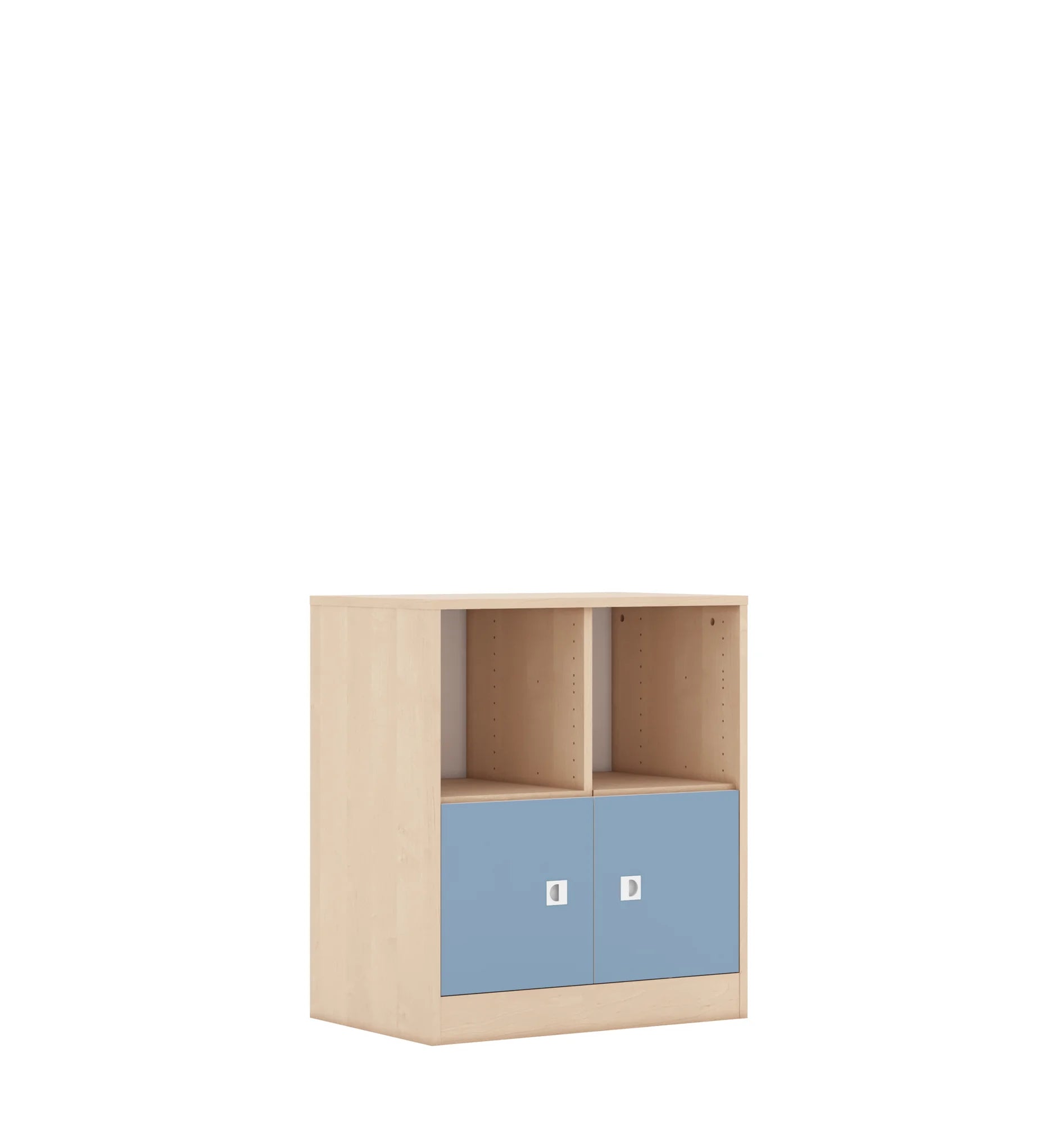 Regał BLOX 70 2PP 2F1 706x466x813 – brzoza / pastelowy niebieski
