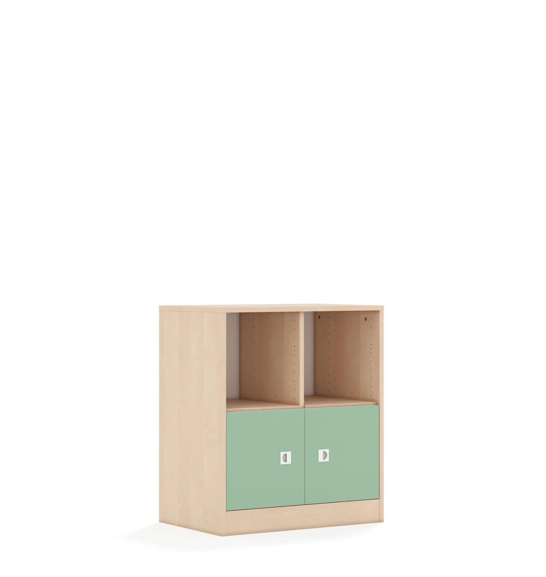 Regał BLOX 70 2PP 2F1 706x466x813 – brzoza / pastelowy zielony