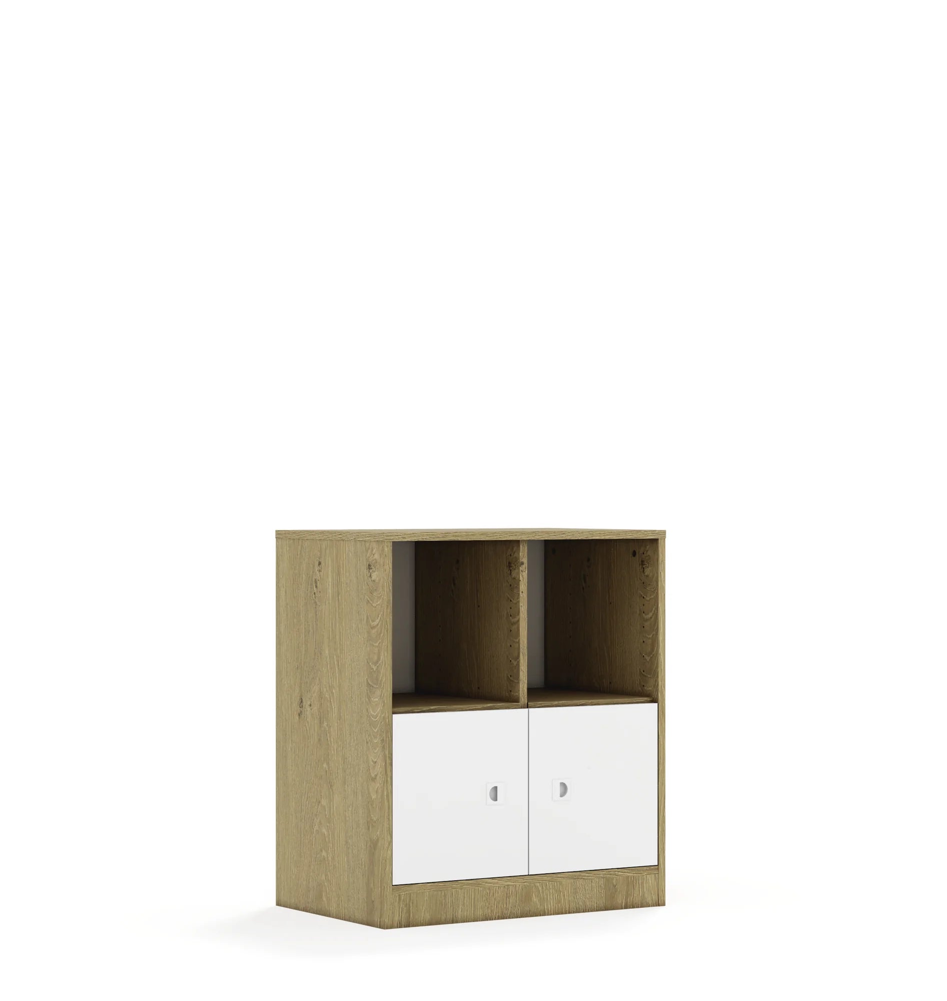 Regał BLOX 70 2PP 2F1 706x466x813 – dąb / biały