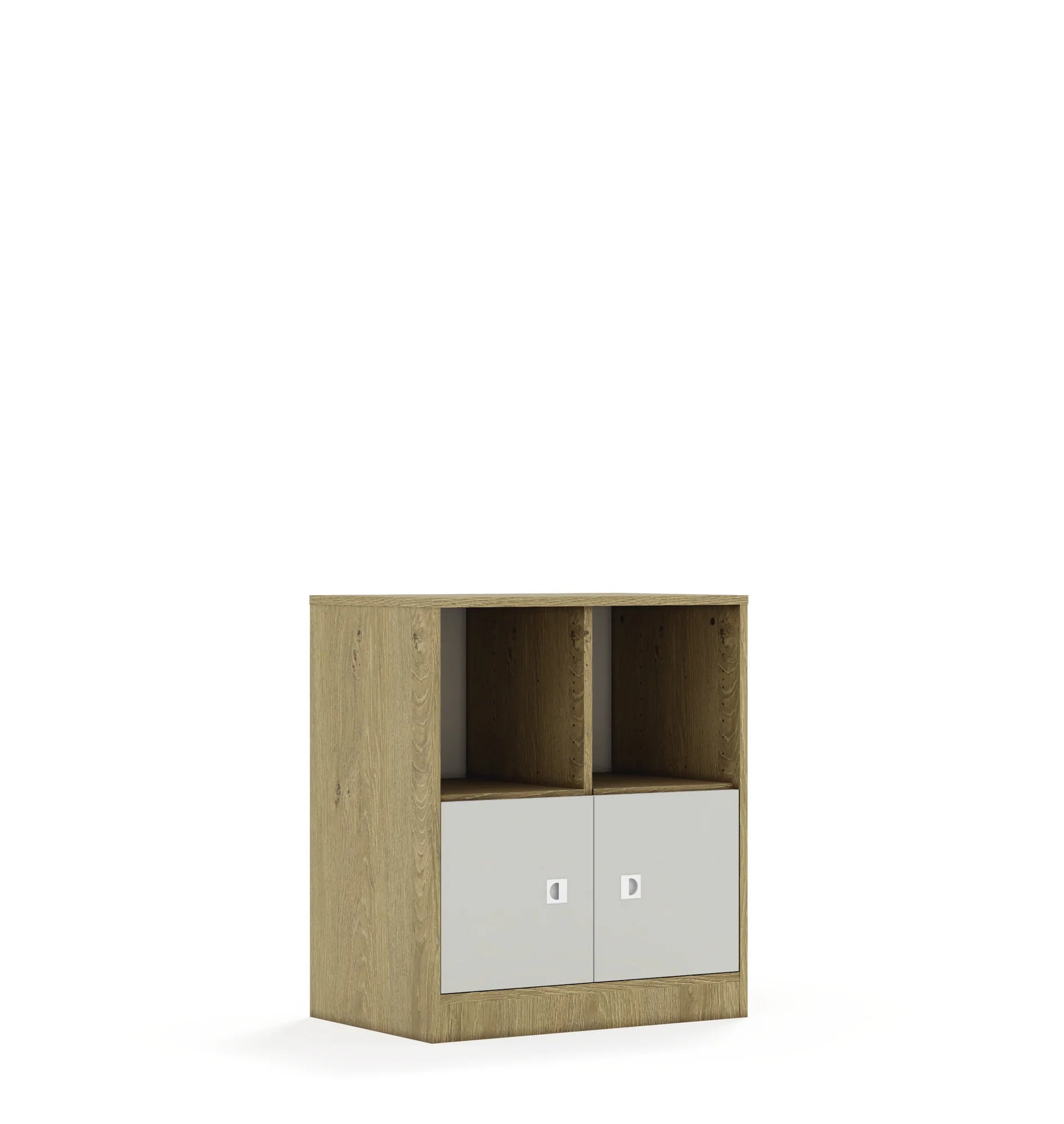 Regał BLOX 70 2PP 2F1 706x466x813 – dąb / jasny szary