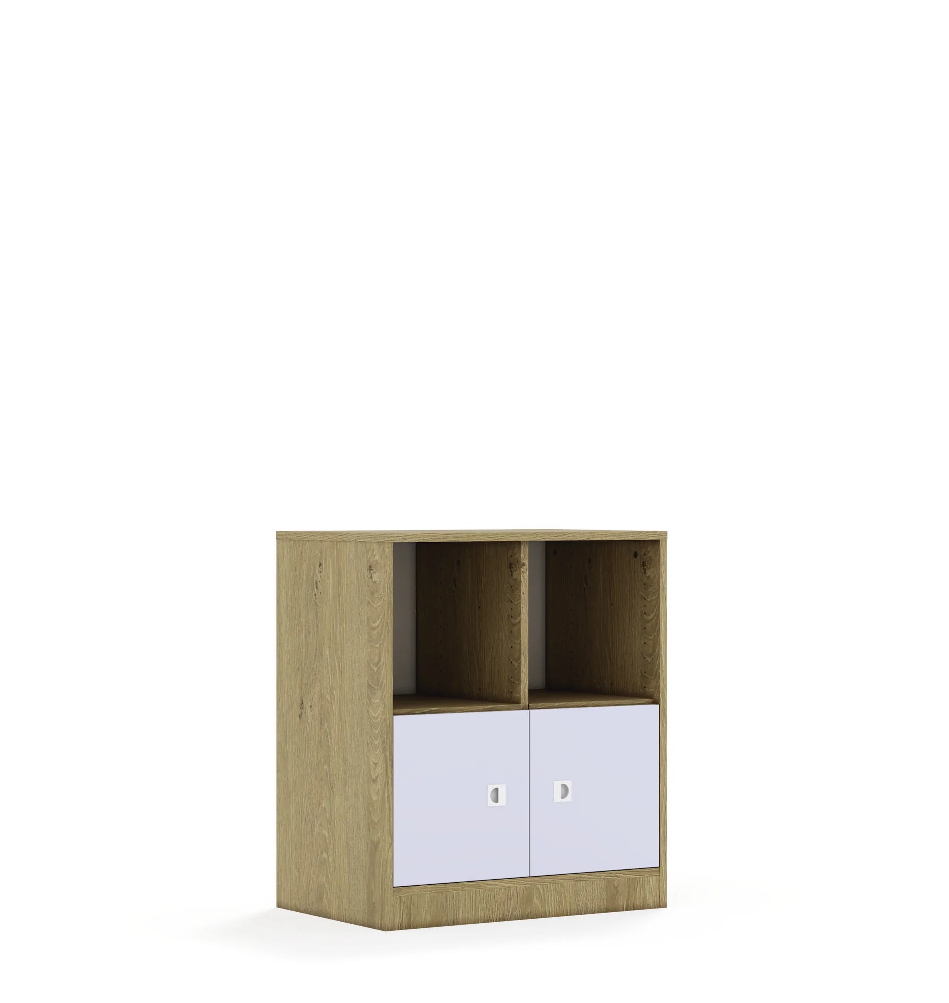 Regał BLOX 70 2PP 2F1 706x466x813 – dąb / pastelowy fioletowy