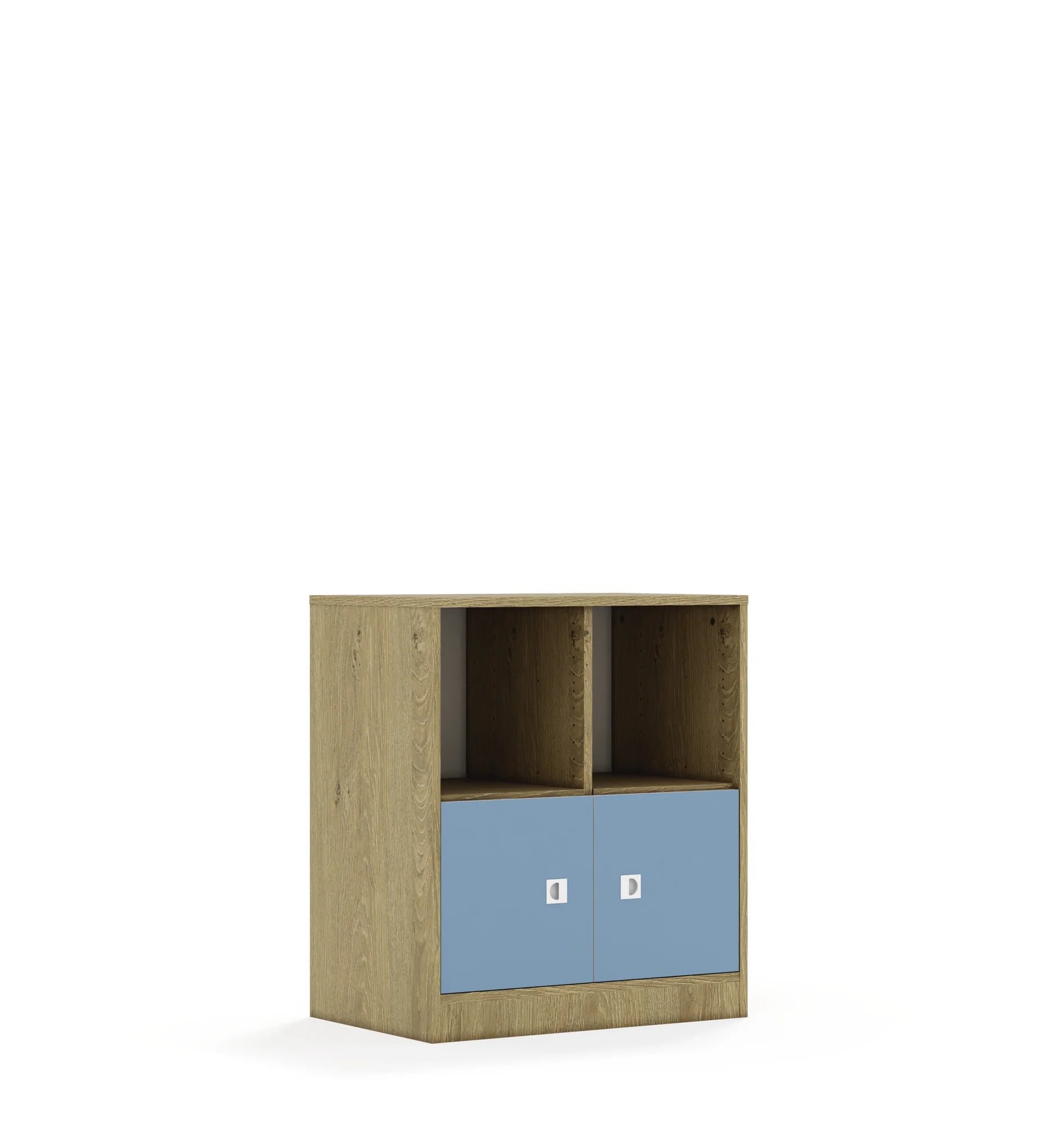 Regał BLOX 70 2PP 2F1 706x466x813 – dąb / pastelowy niebieski