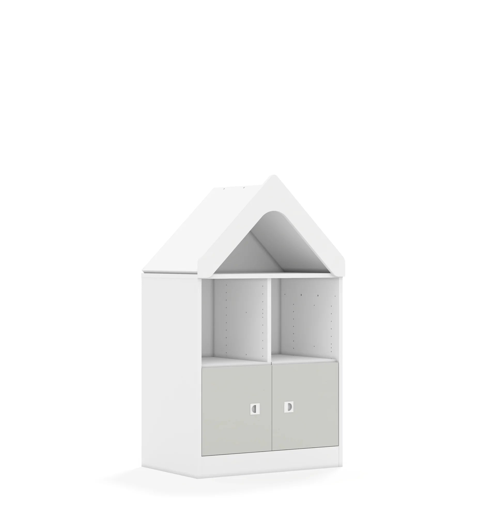Regał BLOX 70 2PP 2F1 z daszkiem 706x466x1223 – biały / jasny szary