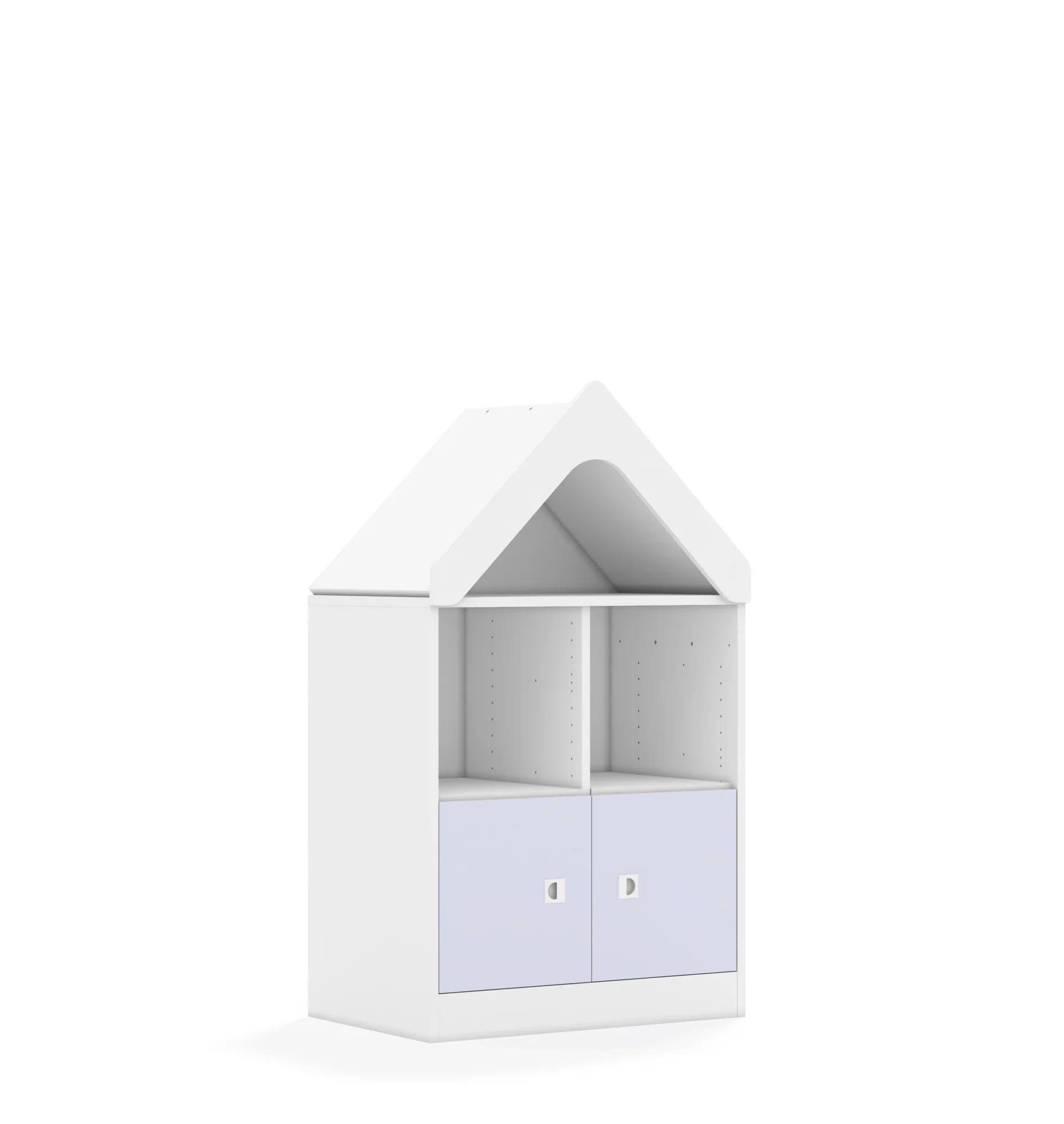 Regał BLOX 70 2PP 2F1 z daszkiem 706x466x1223 – biały / pastelowy fioletowy