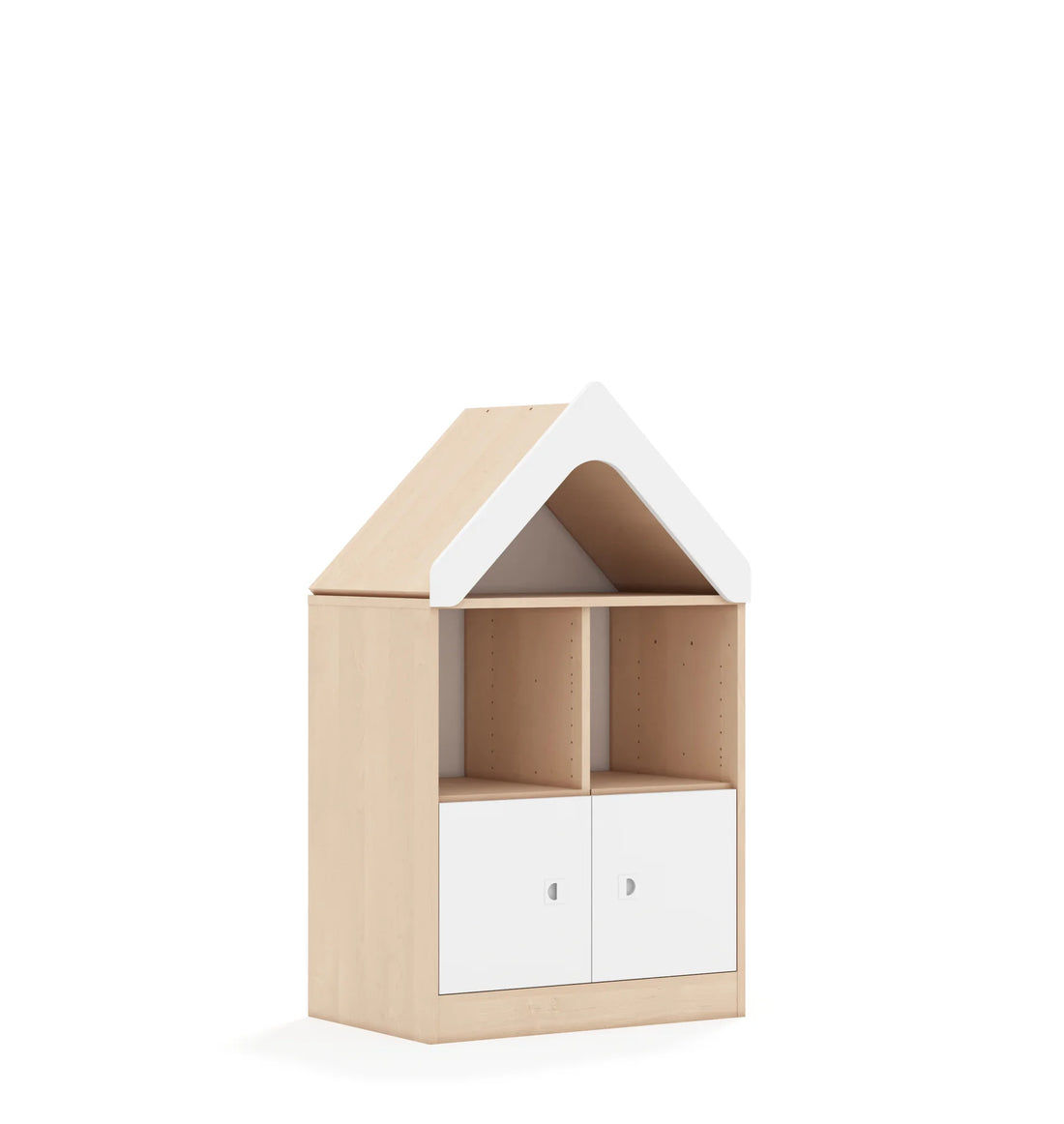 Regał BLOX 70 2PP 2F1 z daszkiem 706x466x1223 – dąb / biały